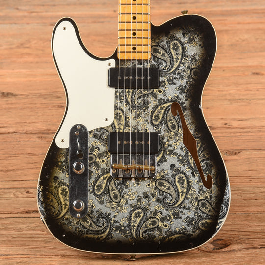 Fender Custom Shop LTD Dual P90 Black Paisley Telecaster Black Paisley 2023 LEFTY Electric Guitars / Solid Body