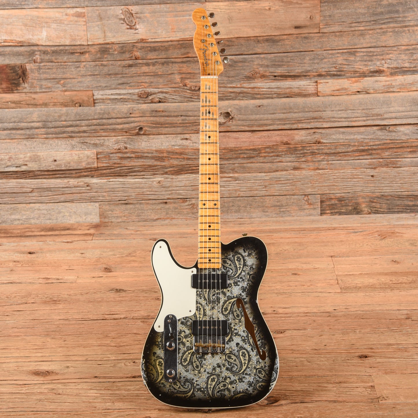 Fender Custom Shop LTD Dual P90 Black Paisley Telecaster Black Paisley 2023 LEFTY Electric Guitars / Solid Body