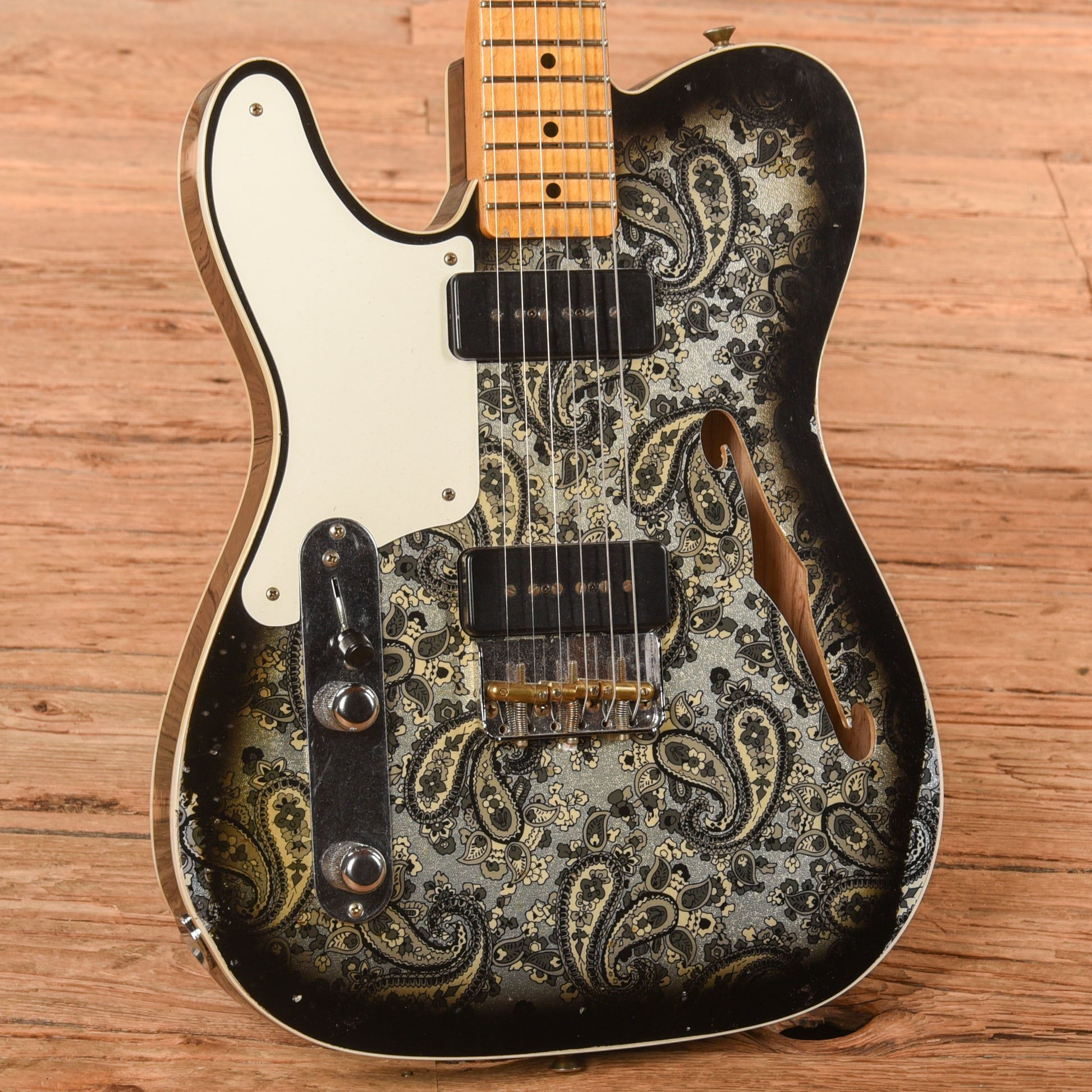 Fender Custom Shop LTD Dual P90 Black Paisley Telecaster Black Paisley 2023 LEFTY Electric Guitars / Solid Body