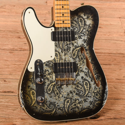 Fender Custom Shop LTD Dual P90 Black Paisley Telecaster Black Paisley 2023 LEFTY Electric Guitars / Solid Body