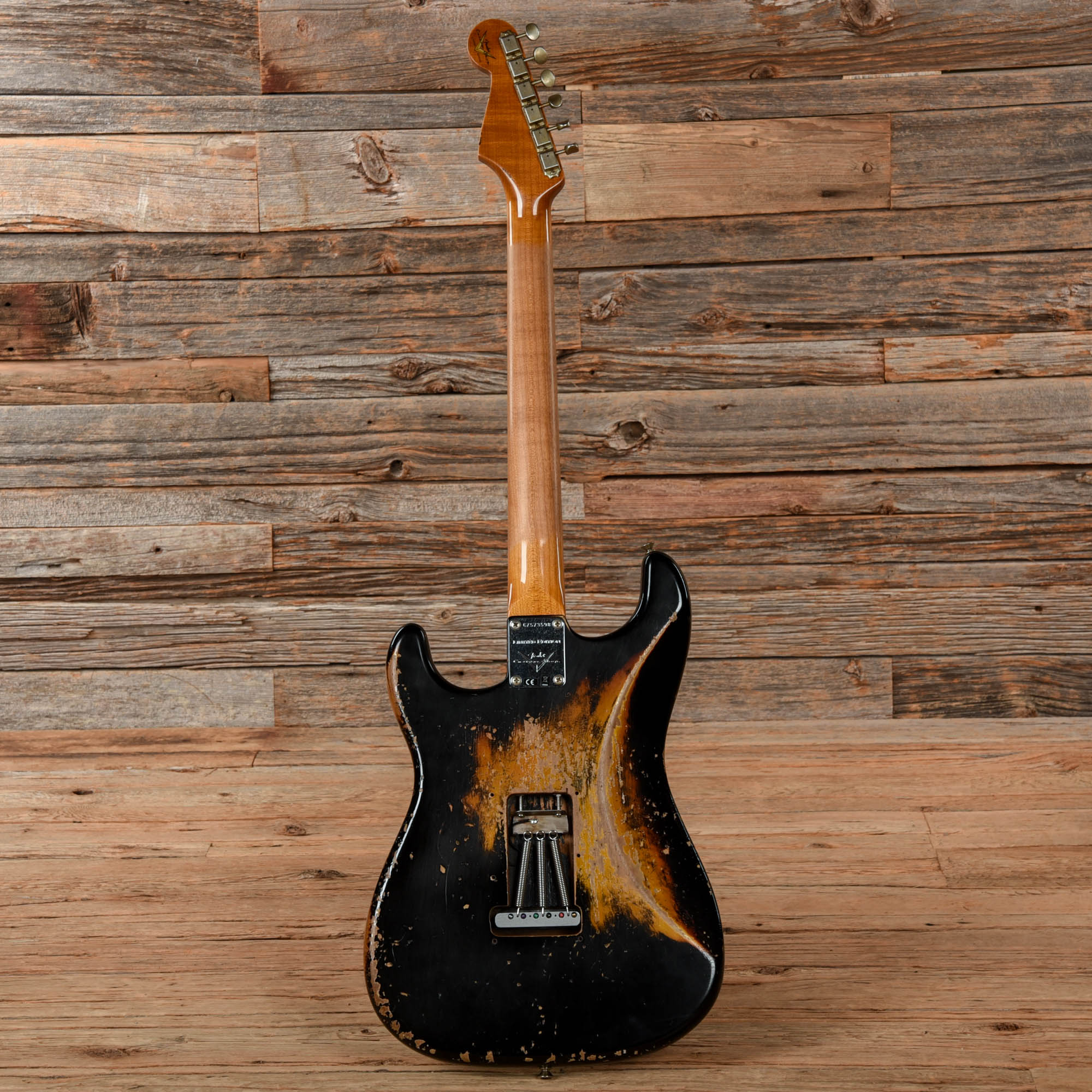 Fender Custom Shop LTD Roasted 61 Stratocaster Super Heavy Relic Black Over 3-Tone Sunburst 2023 Electric Guitars / Solid Body