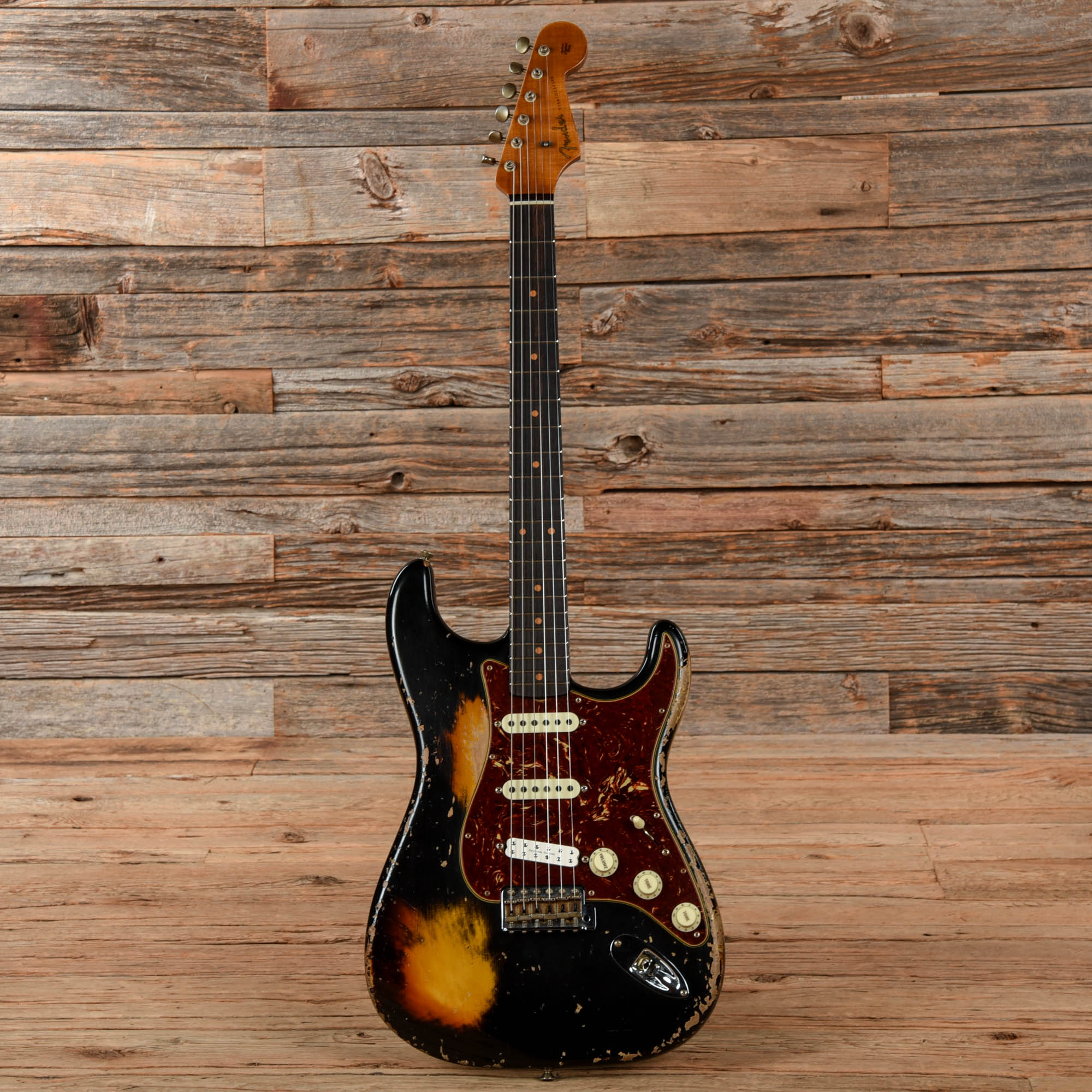 Fender Custom Shop LTD Roasted 61 Stratocaster Super Heavy Relic Black Over 3-Tone Sunburst 2023 Electric Guitars / Solid Body