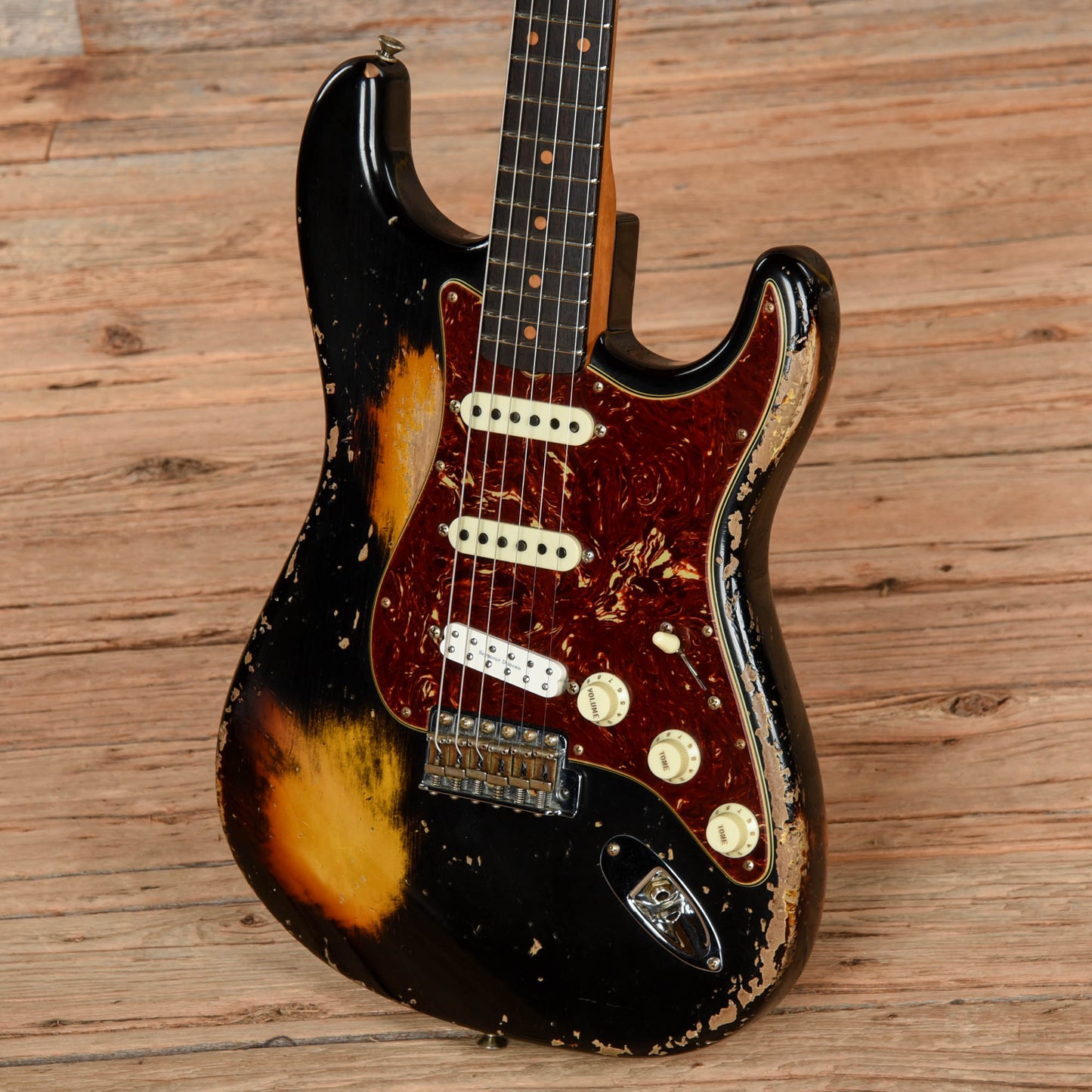 Fender Custom Shop LTD Roasted 61 Stratocaster Super Heavy Relic Black Over 3-Tone Sunburst 2023 Electric Guitars / Solid Body