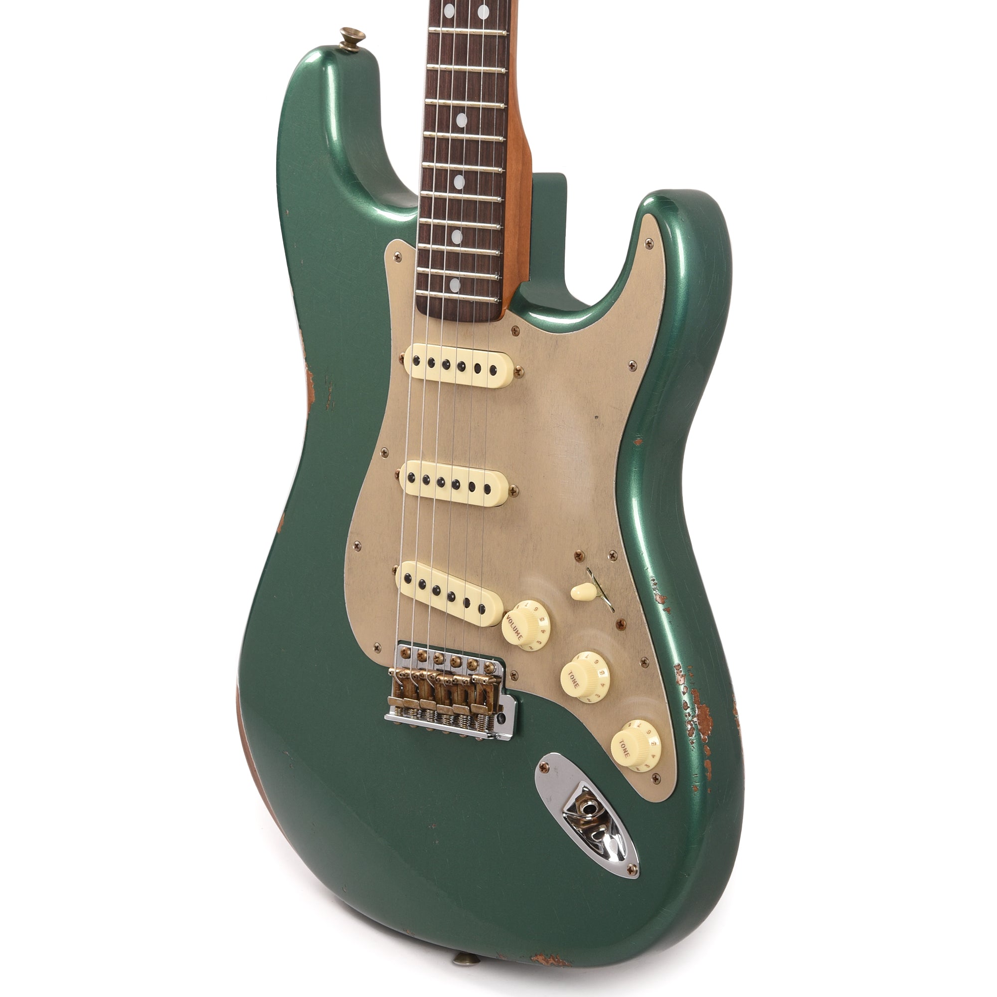 Fender Custom Shop LTD Roasted Big Head Stratocaster Relic Faded Aged Sherwood Metallic Electric Guitars / Solid Body