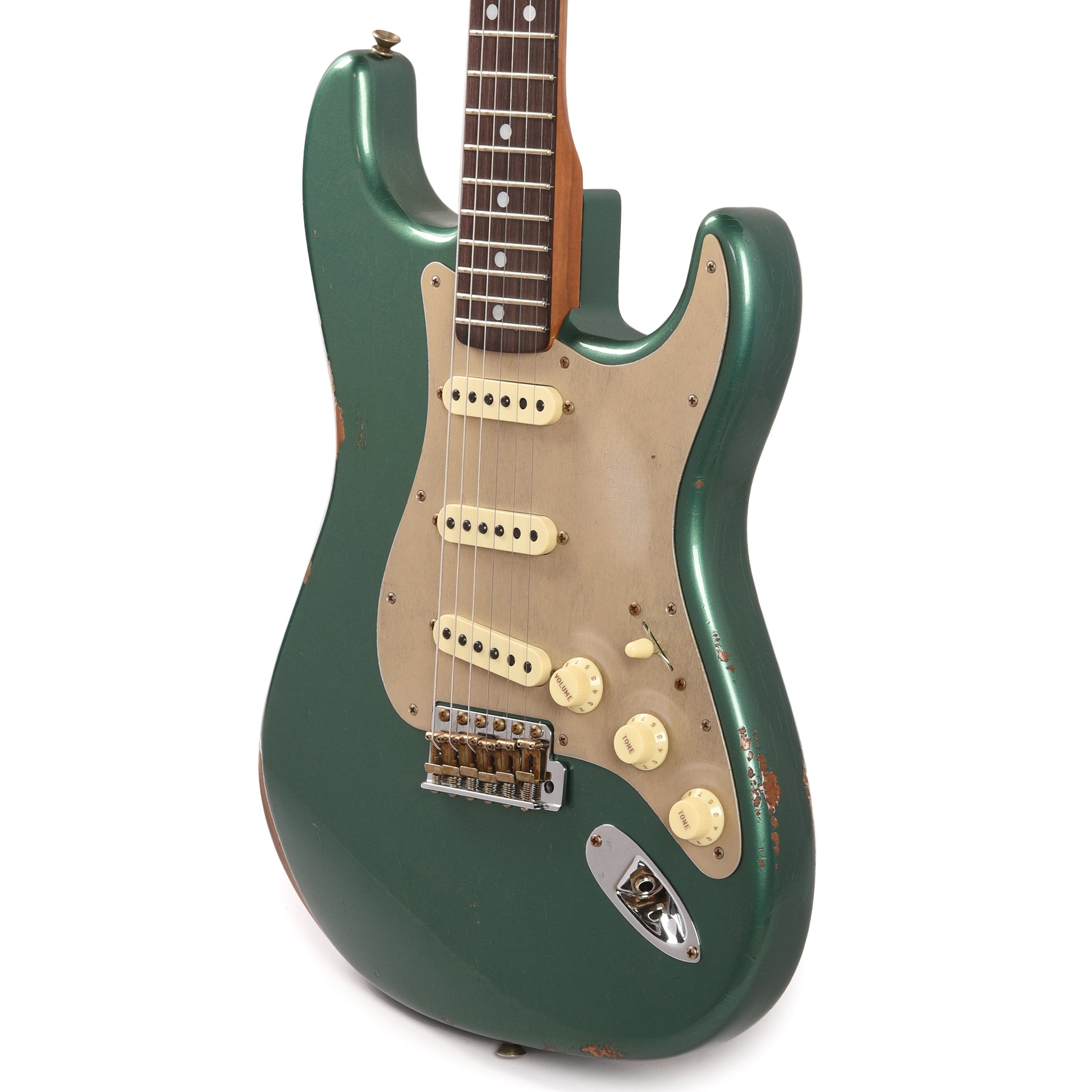 Fender Custom Shop LTD Roasted Big Head Stratocaster Relic Faded Aged Sherwood Metallic Electric Guitars / Solid Body