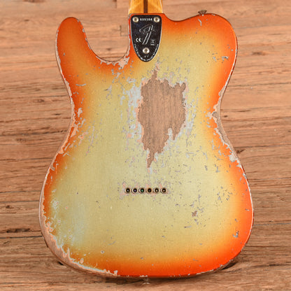 Fender Custom Shop LTD Telecaster Custom Super Heavy Relic Aged Firemist Silver with Aged Candy Tangerine Burst 2025 Electric Guitars / Solid Body