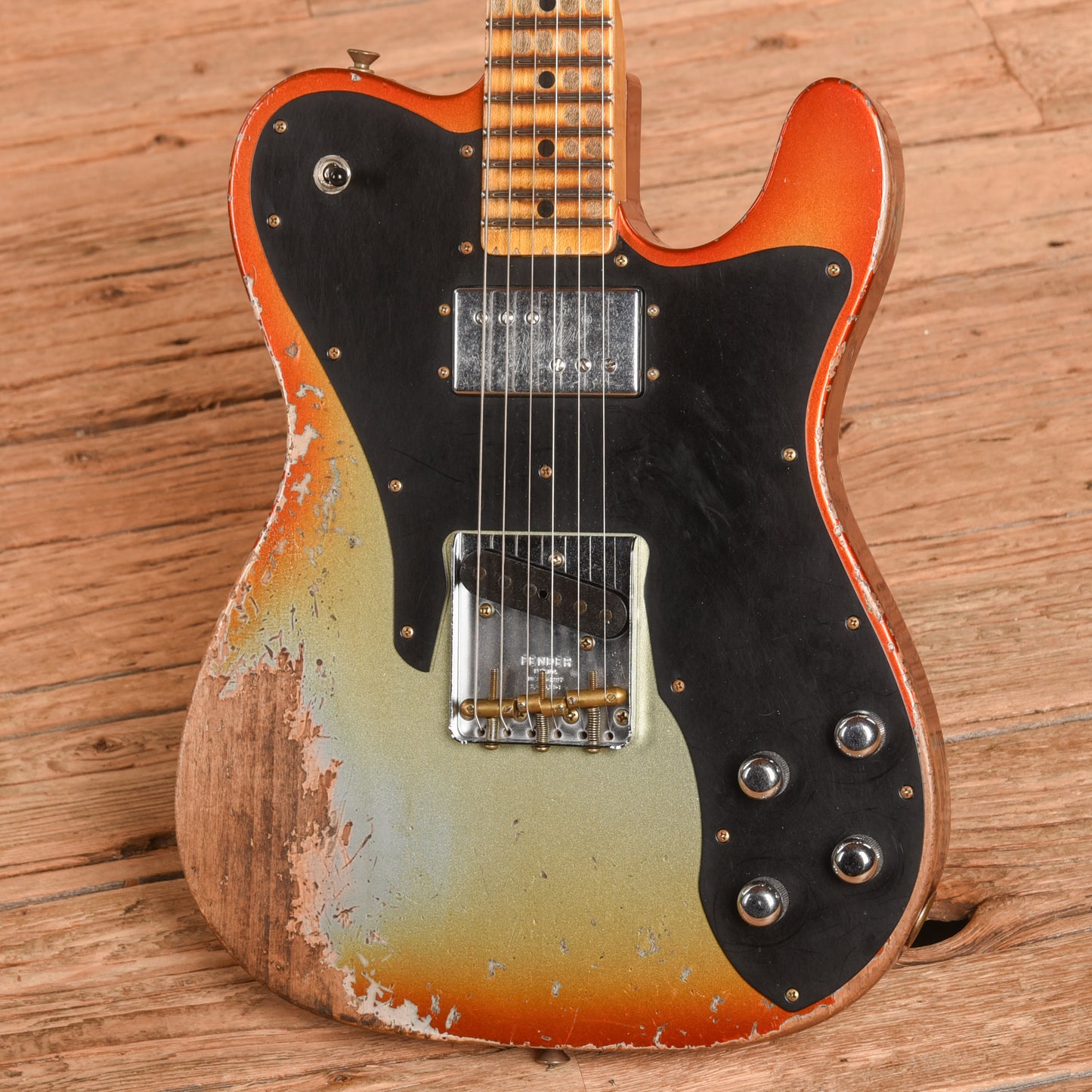 Fender Custom Shop LTD Telecaster Custom Super Heavy Relic Aged Firemist Silver with Aged Candy Tangerine Burst 2025 Electric Guitars / Solid Body
