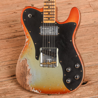 Fender Custom Shop LTD Telecaster Custom Super Heavy Relic Aged Firemist Silver with Aged Candy Tangerine Burst 2025 Electric Guitars / Solid Body