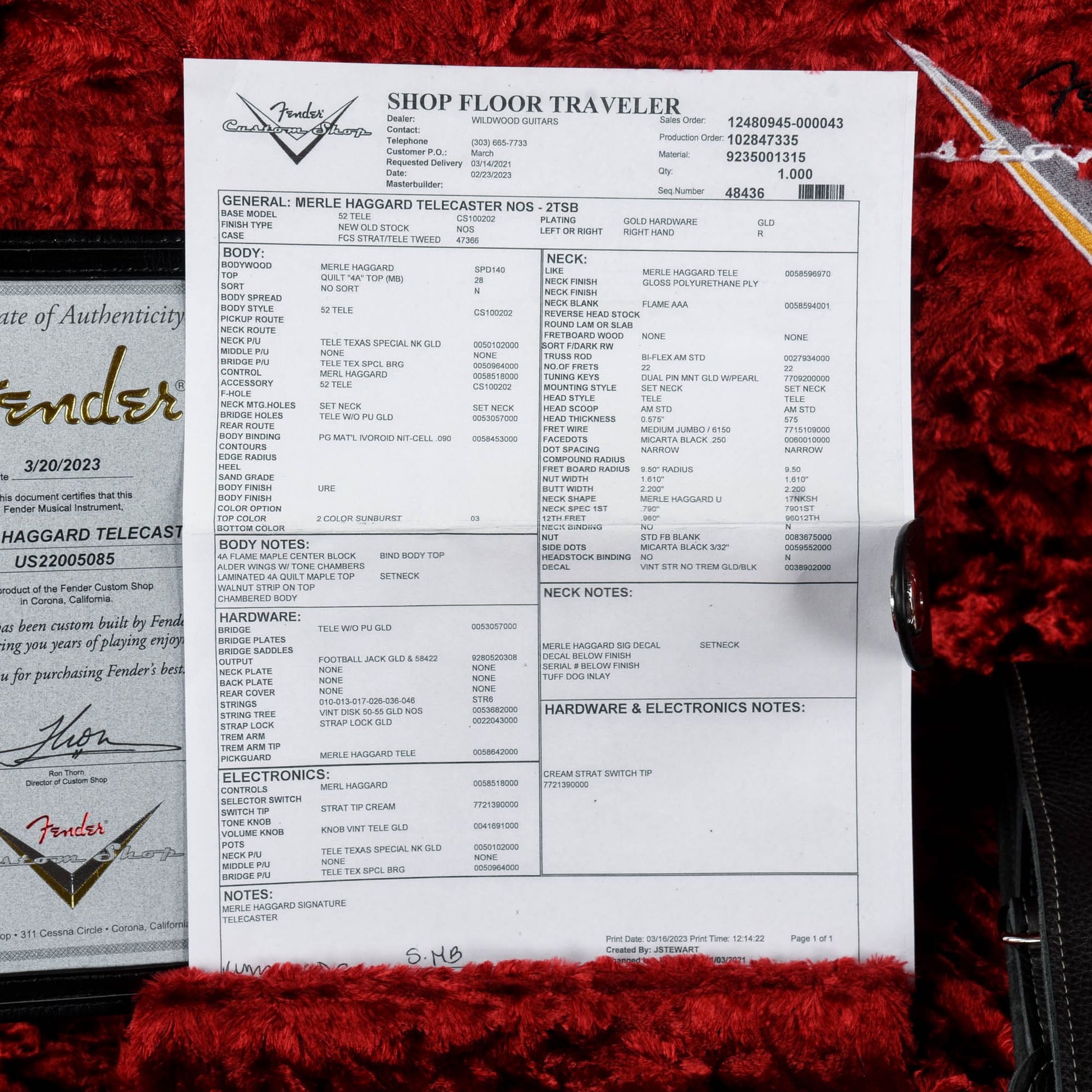 Fender Custom Shop Merle Haggard "Tuff Dog" Tribute Telecaster Sunburst 2023 Electric Guitars / Solid Body