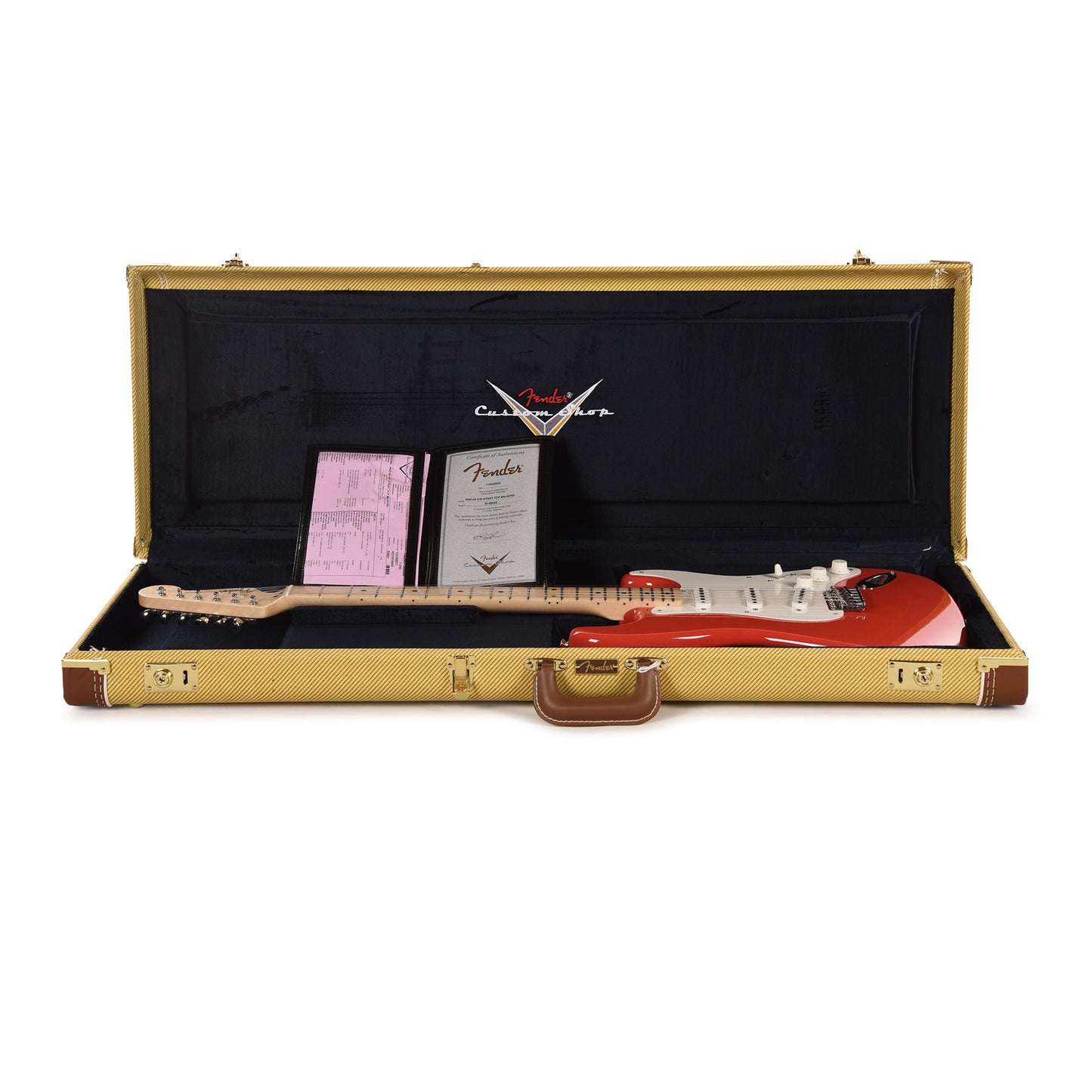 Fender Custom Shop NAMM Limited Edition 1958 Compound Radius Stratocaster Time Capsule Aged Fiesta Red Electric Guitars / Solid Body