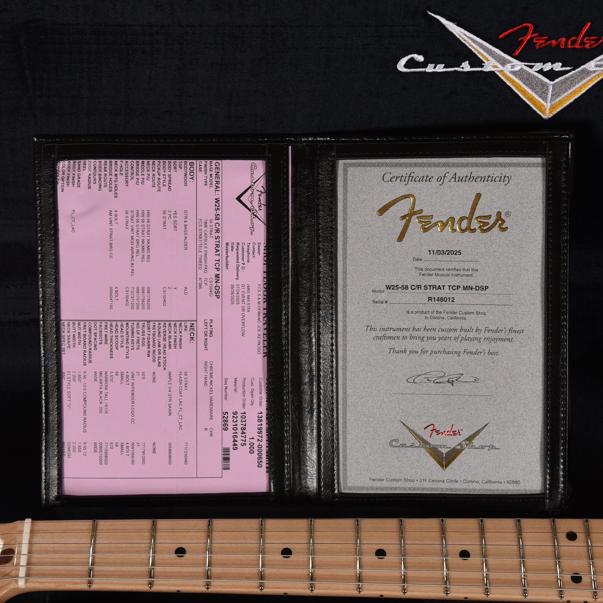 Fender Custom Shop NAMM Limited Edition 1958 Compound Radius Stratocaster Time Capsule Dirty Shell Pink Electric Guitars / Solid Body