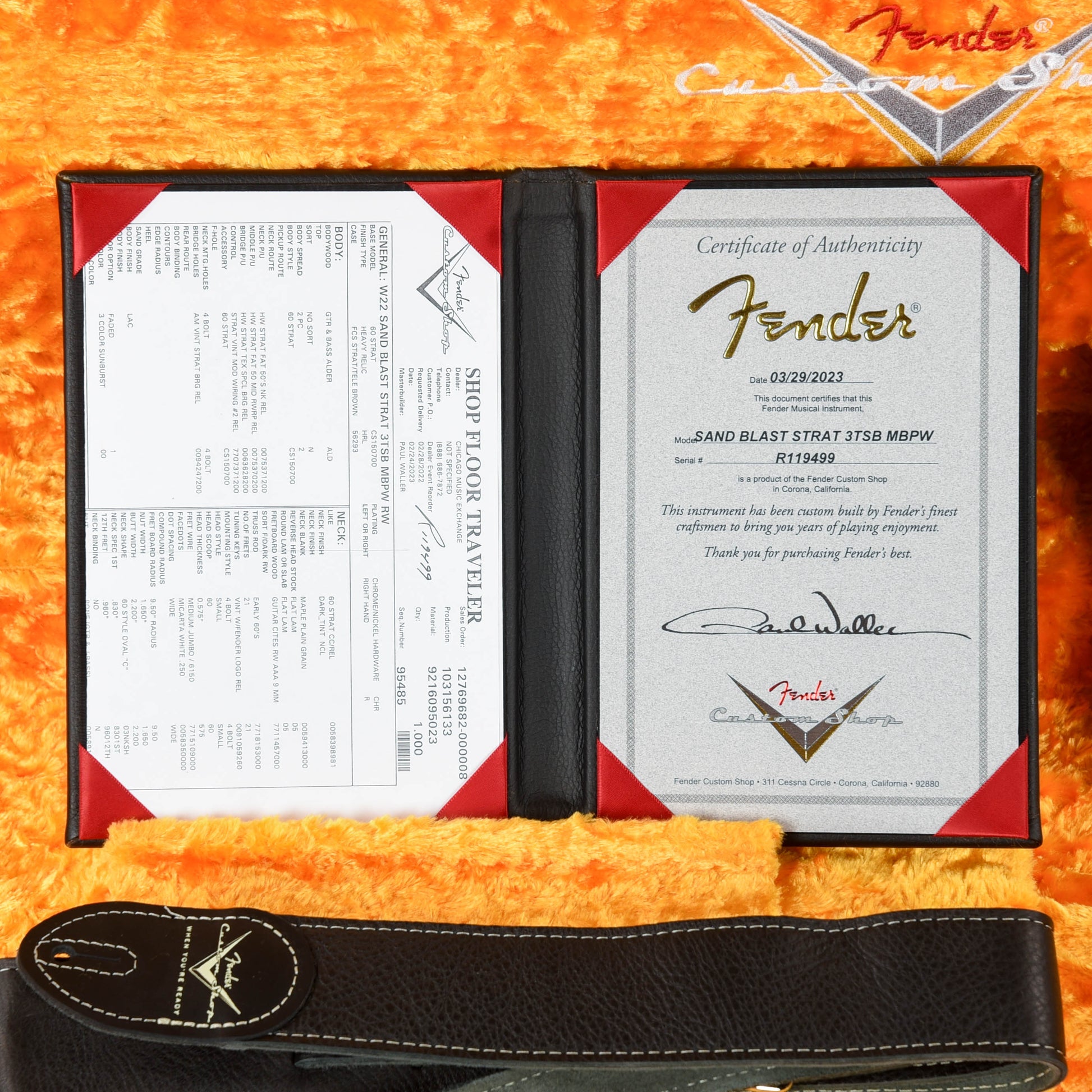 Fender Custom Shop Paul Waller Masterbuilt Sand Blast Stratocaster 3-Tone Sunburst 2023 Electric Guitars / Solid Body