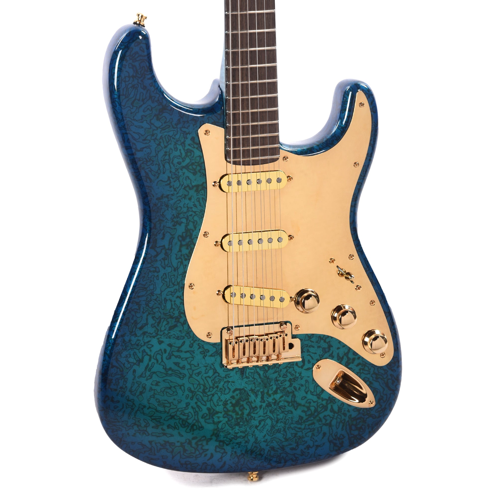 Fender Custom Shop Prestige Collection Elite Stratocaster NOS Variegated Gold Leaf Finish with Sapphire Blue Burst Master Built by Jason Smith Electric Guitars / Solid Body