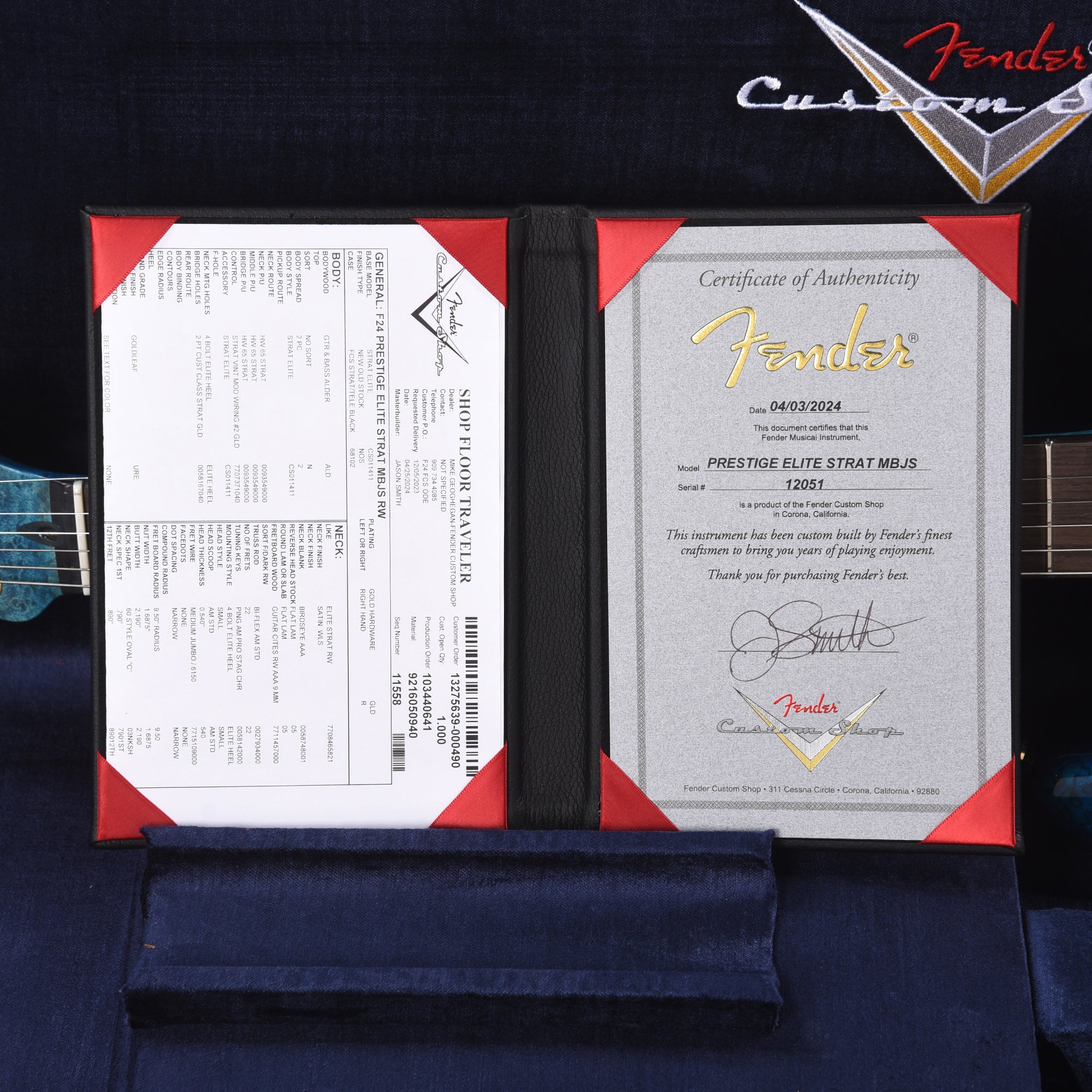 Fender Custom Shop Prestige Collection Elite Stratocaster NOS Variegated Gold Leaf Finish with Sapphire Blue Burst Master Built by Jason Smith Electric Guitars / Solid Body