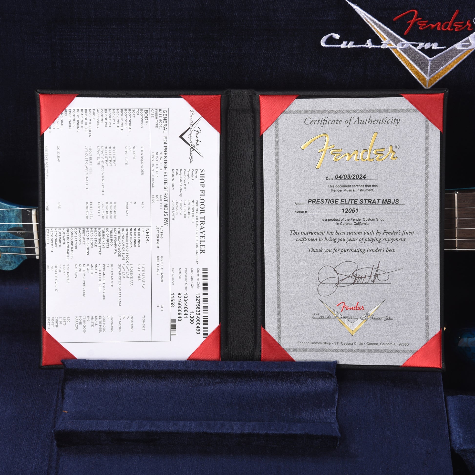 Fender Custom Shop Prestige Collection Elite Stratocaster NOS Variegated Gold Leaf Finish with Sapphire Blue Burst Master Built by Jason Smith Electric Guitars / Solid Body
