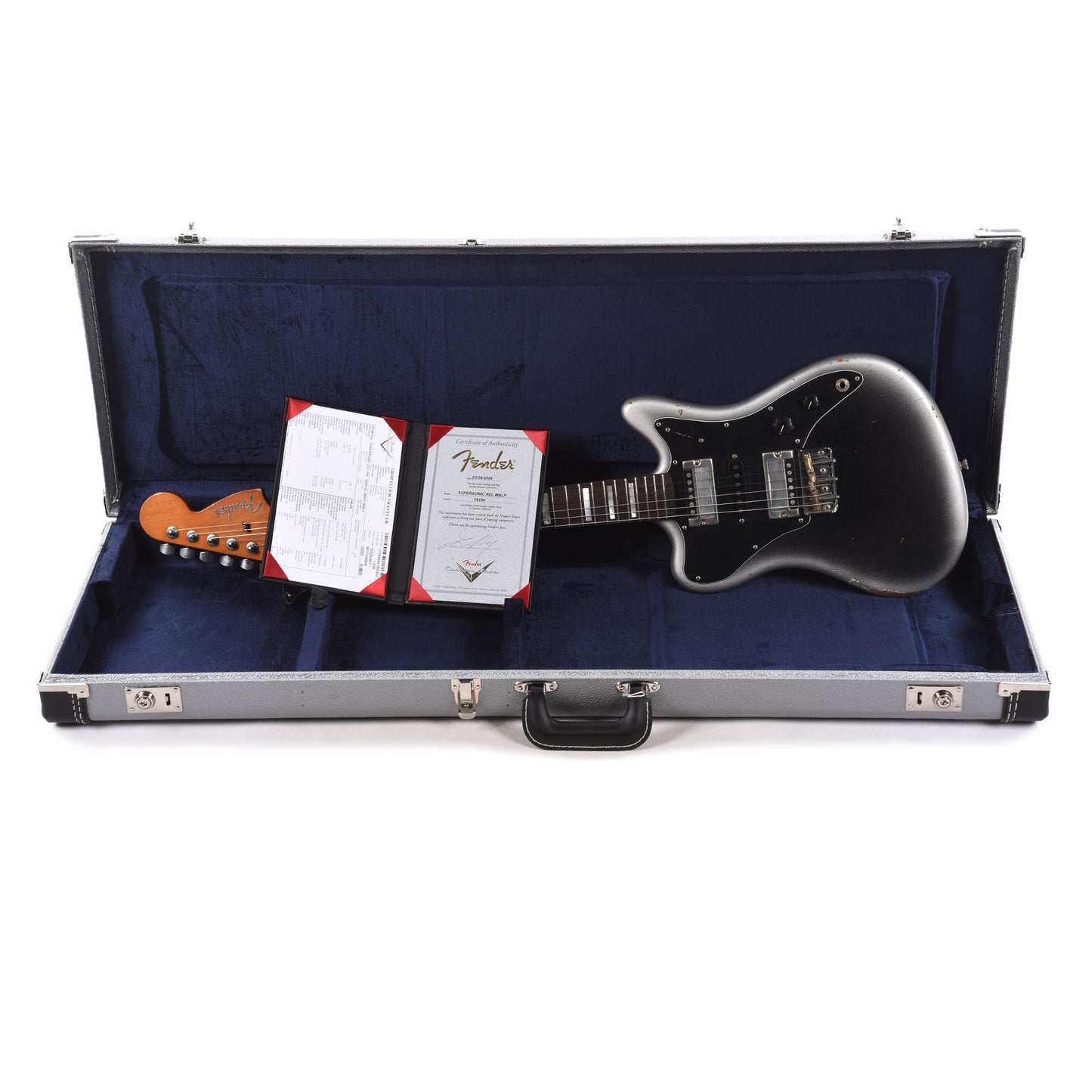 Fender Custom Shop Super-Sonic Deluxe Closet Classic Super Aged Reverse Silverburst Master Built by Levi Perry Electric Guitars / Solid Body