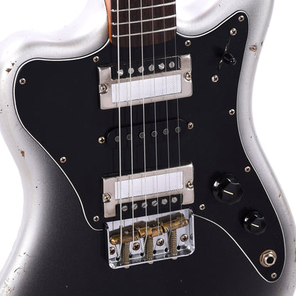 Fender Custom Shop Super-Sonic Deluxe Closet Classic Super Aged Reverse Silverburst Master Built by Levi Perry Electric Guitars / Solid Body