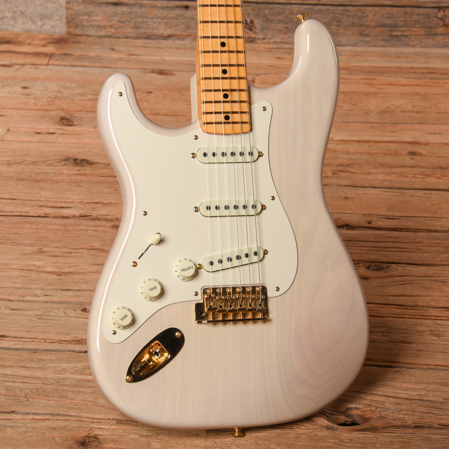 Fender Custom Shop V Custom '57 Stratocaster White Blonde 2021 LEFTY Electric Guitars / Solid Body