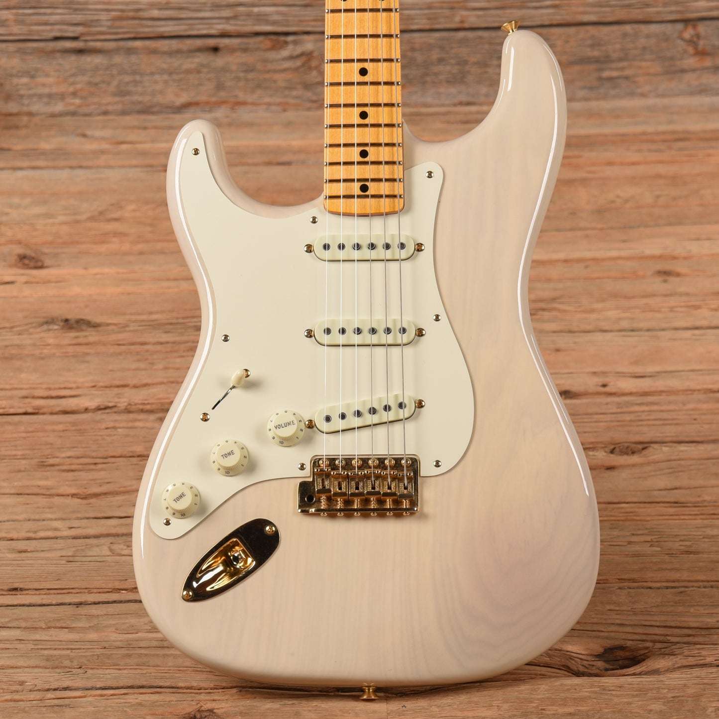 Fender Custom Shop V Custom '57 Stratocaster White Blonde 2021 LEFTY Electric Guitars / Solid Body
