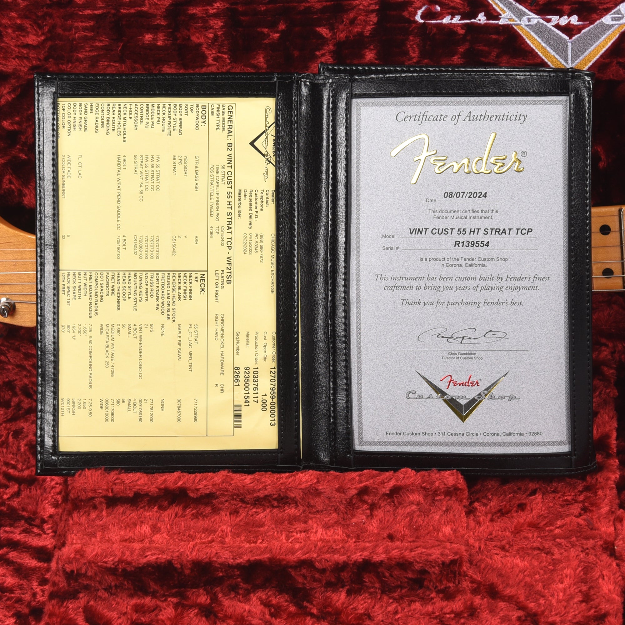 Fender Custom Shop Vintage Custom 1955 Hardtail Stratocaster Wide-Fade 2-Color Sunburst Electric Guitars / Solid Body