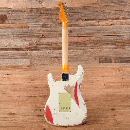 Fender Custom Shop White Lightning 2.0 Stratocaster Heavy Relic Aged Olympic White Over Fiesta Red 2022 Electric Guitars / Solid Body