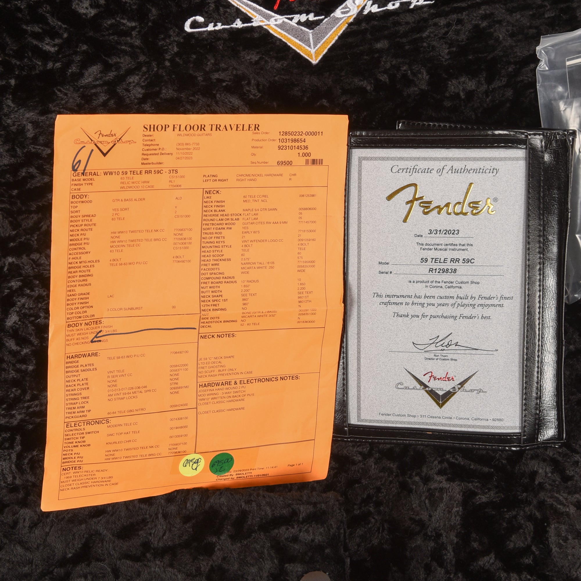 Fender Custom Shop Wildwood Spec 59 Telecaster Relic Ready Sunburst 2023 Electric Guitars / Solid Body