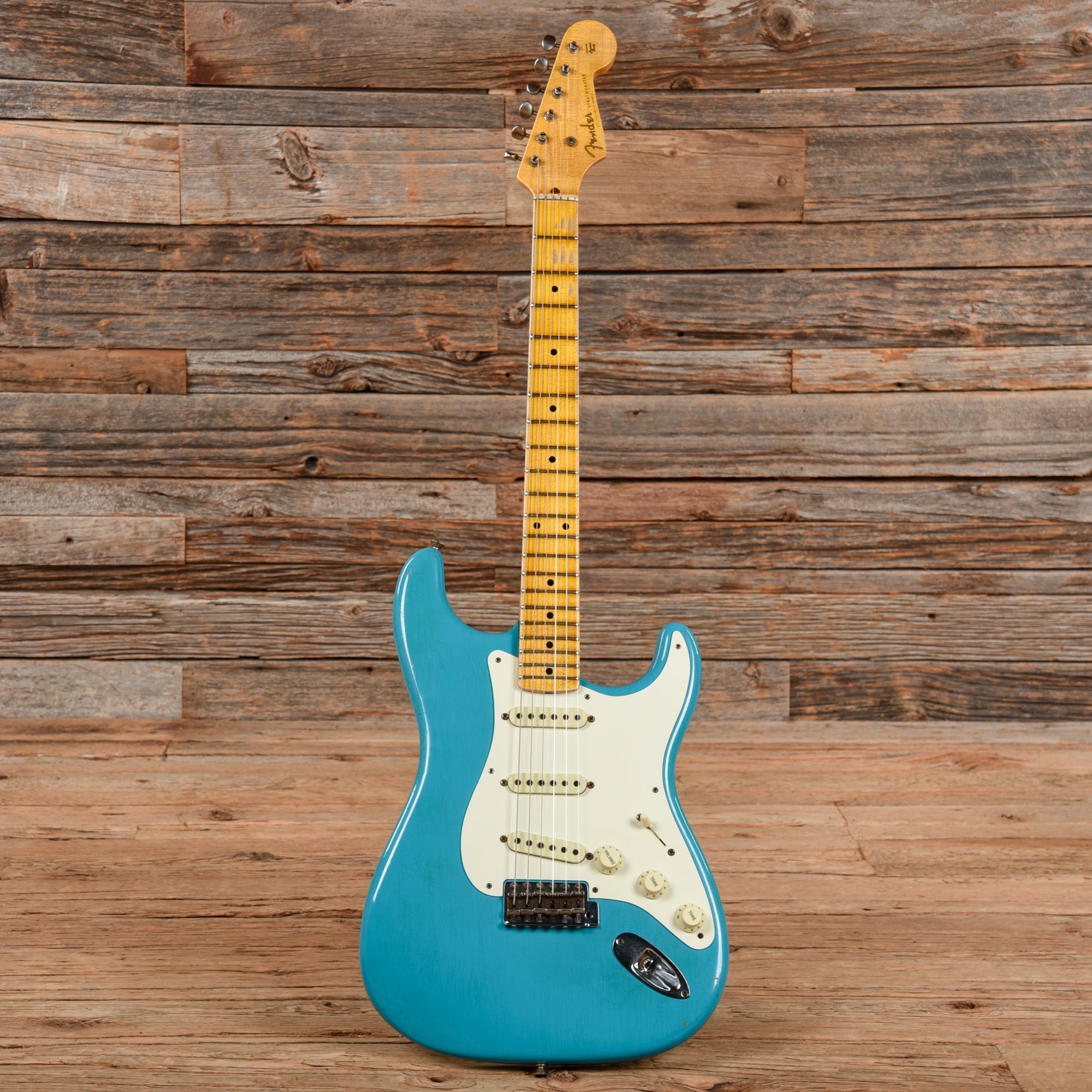 Fender Custom Shop WW10 '55 Stratocaster Journeyman Relic Faded Taos Turquoise 2015 Electric Guitars / Solid Body
