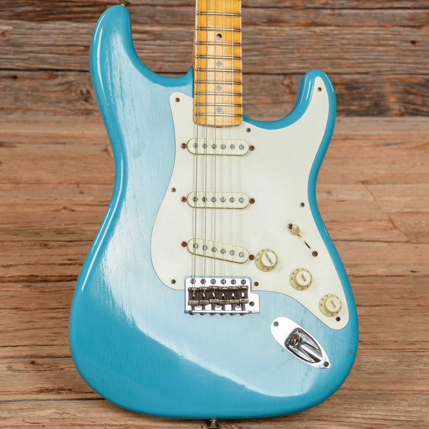 Fender Custom Shop WW10 '55 Stratocaster Journeyman Relic Faded Taos Turquoise 2015 Electric Guitars / Solid Body