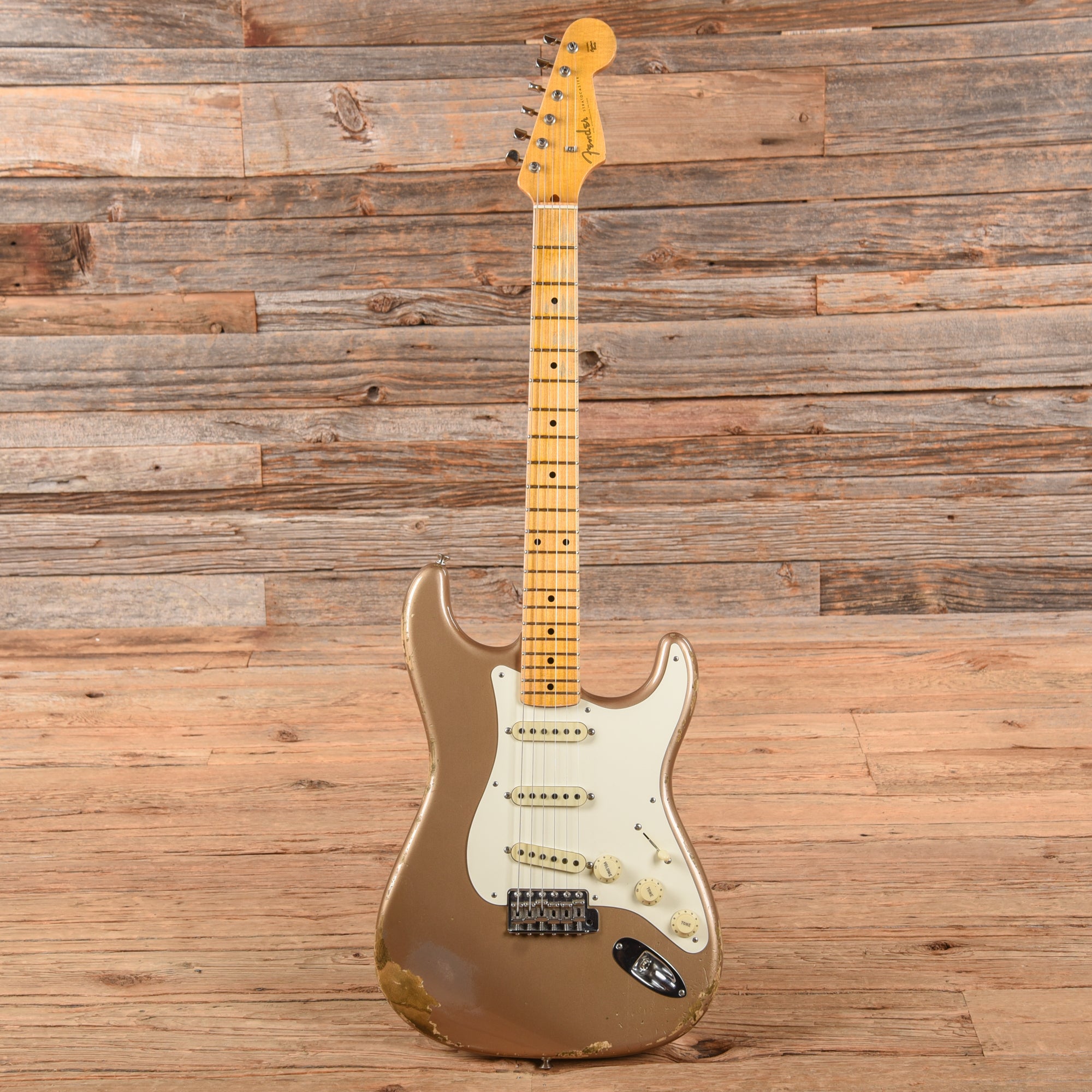 Fender Custom Shop WW10 '57 Stratocaster Relic Shoreline Gold 2016 Electric Guitars / Solid Body