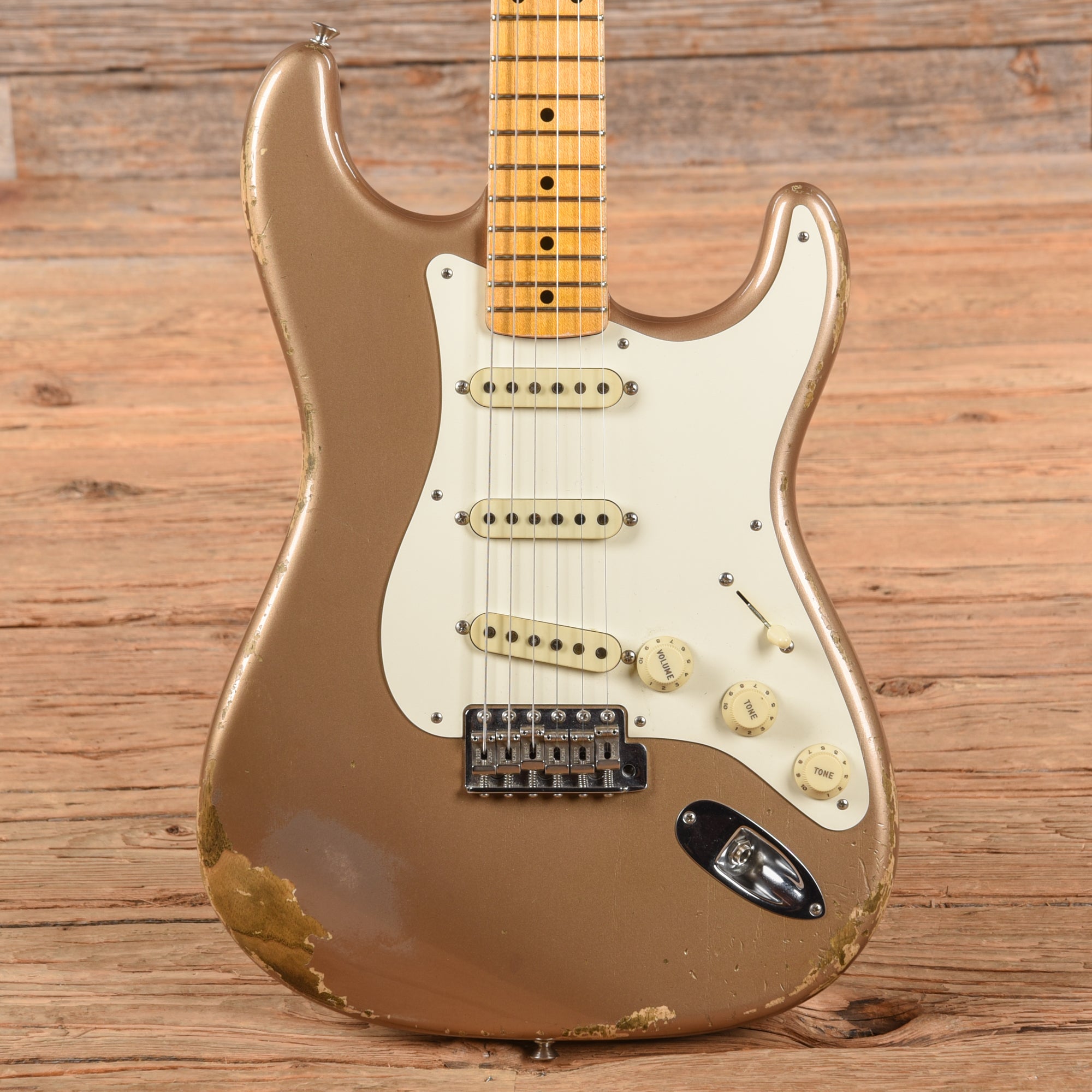 Fender Custom Shop WW10 '57 Stratocaster Relic Shoreline Gold 2016 Electric Guitars / Solid Body