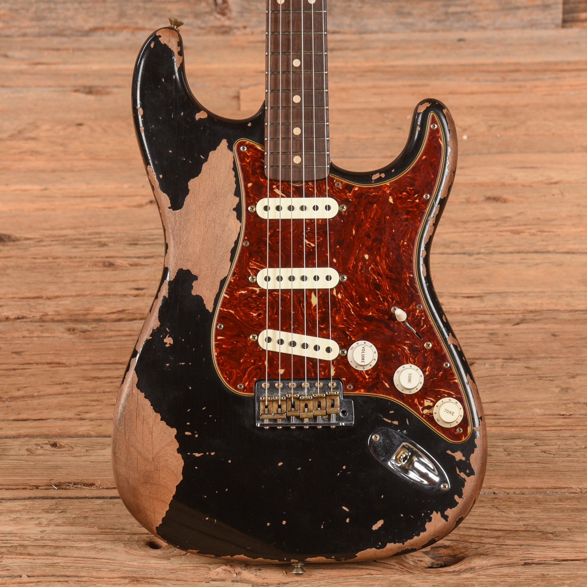 Fender Custom Shop WW10 '61 Stratocaster Super Heavy Relic Black Electric Guitars / Solid Body