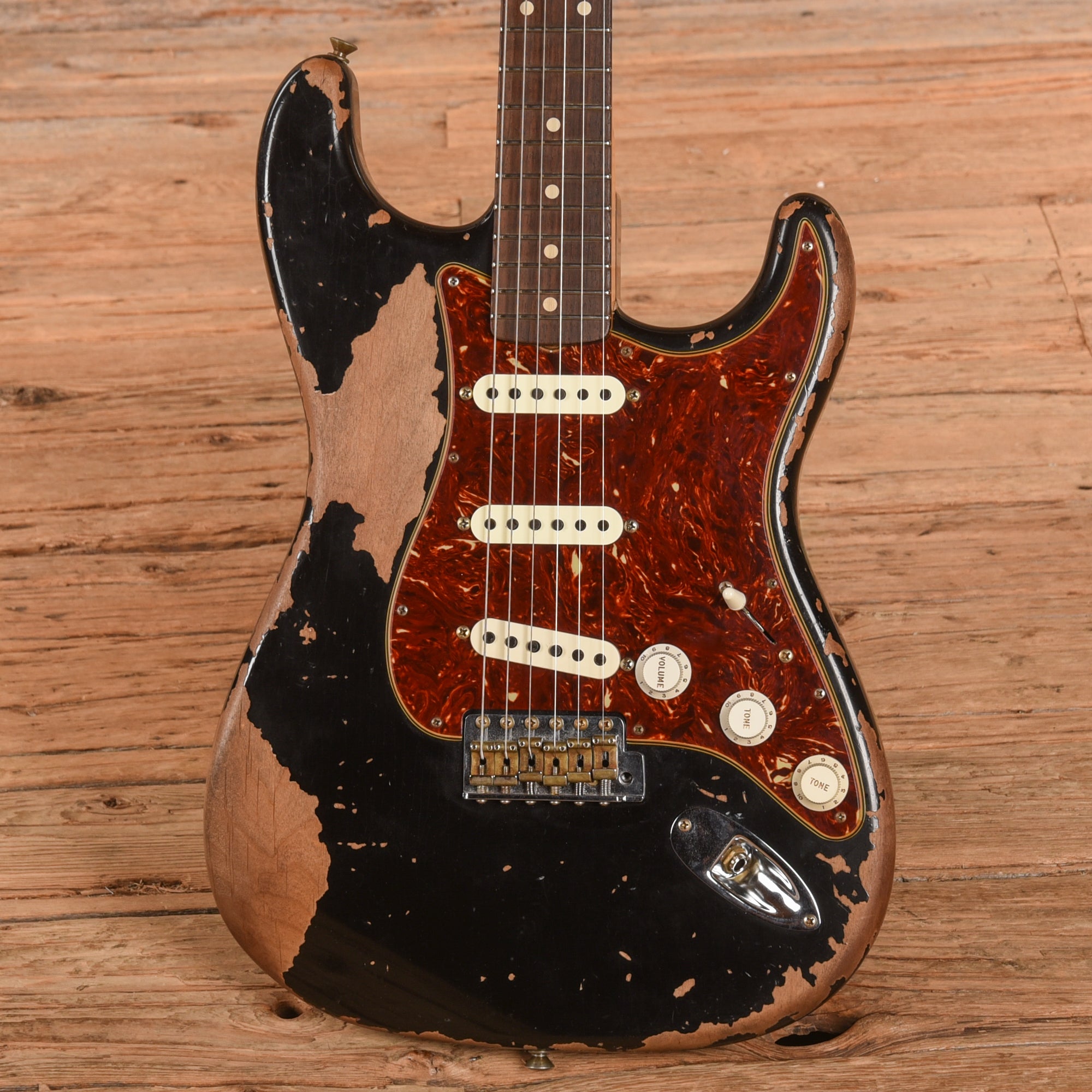 Fender Custom Shop WW10 '61 Stratocaster Super Heavy Relic Black Electric Guitars / Solid Body