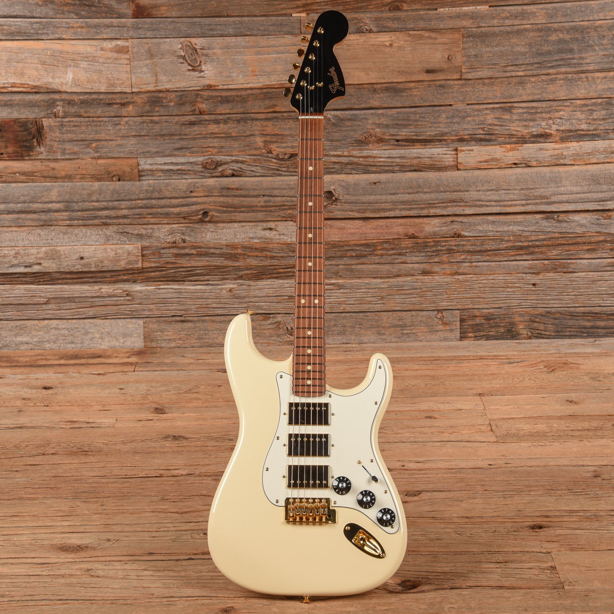 Fender Limited Edition Mahogany Blacktop Stratocaster HHH White 2019 Electric Guitars / Solid Body