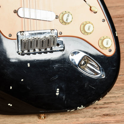 Fender MIJ Stratocaster Neck with Unknown Fender Body Black Electric Guitars / Solid Body