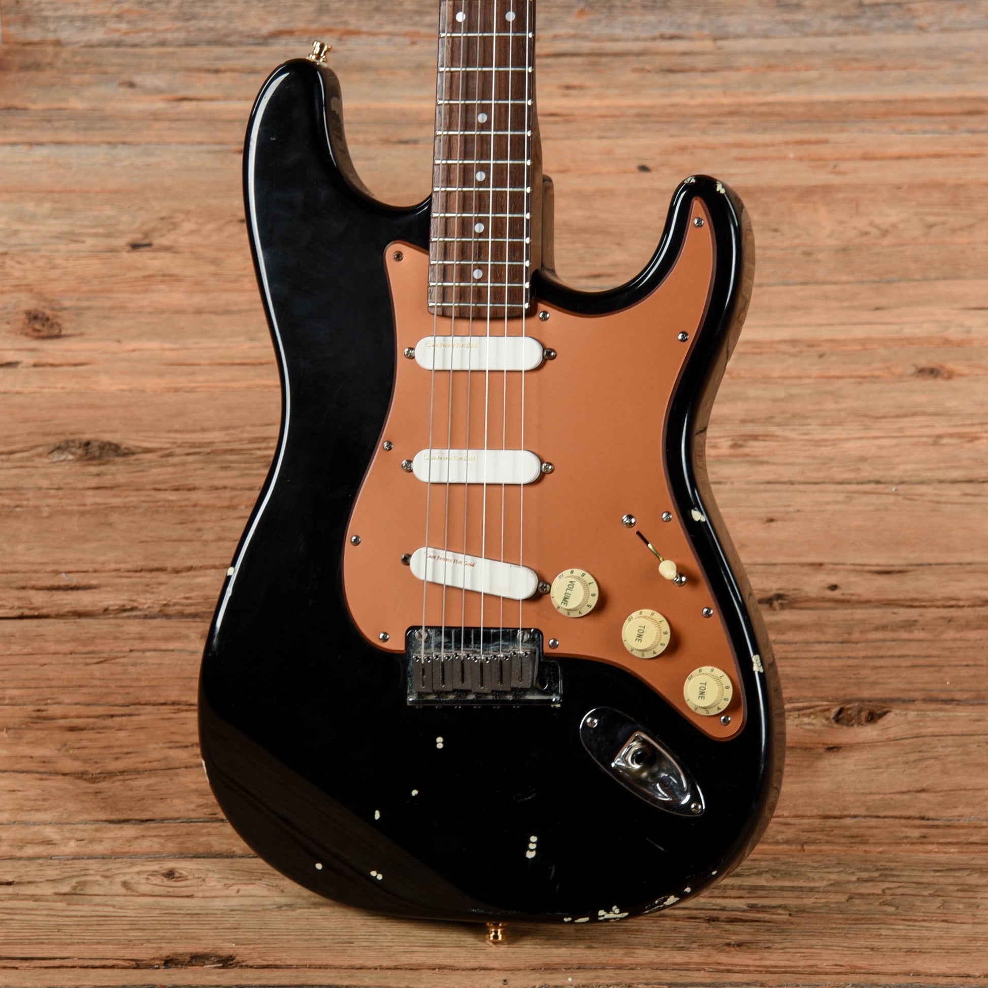 Fender MIJ Stratocaster Neck with Unknown Fender Body Black Electric Guitars / Solid Body