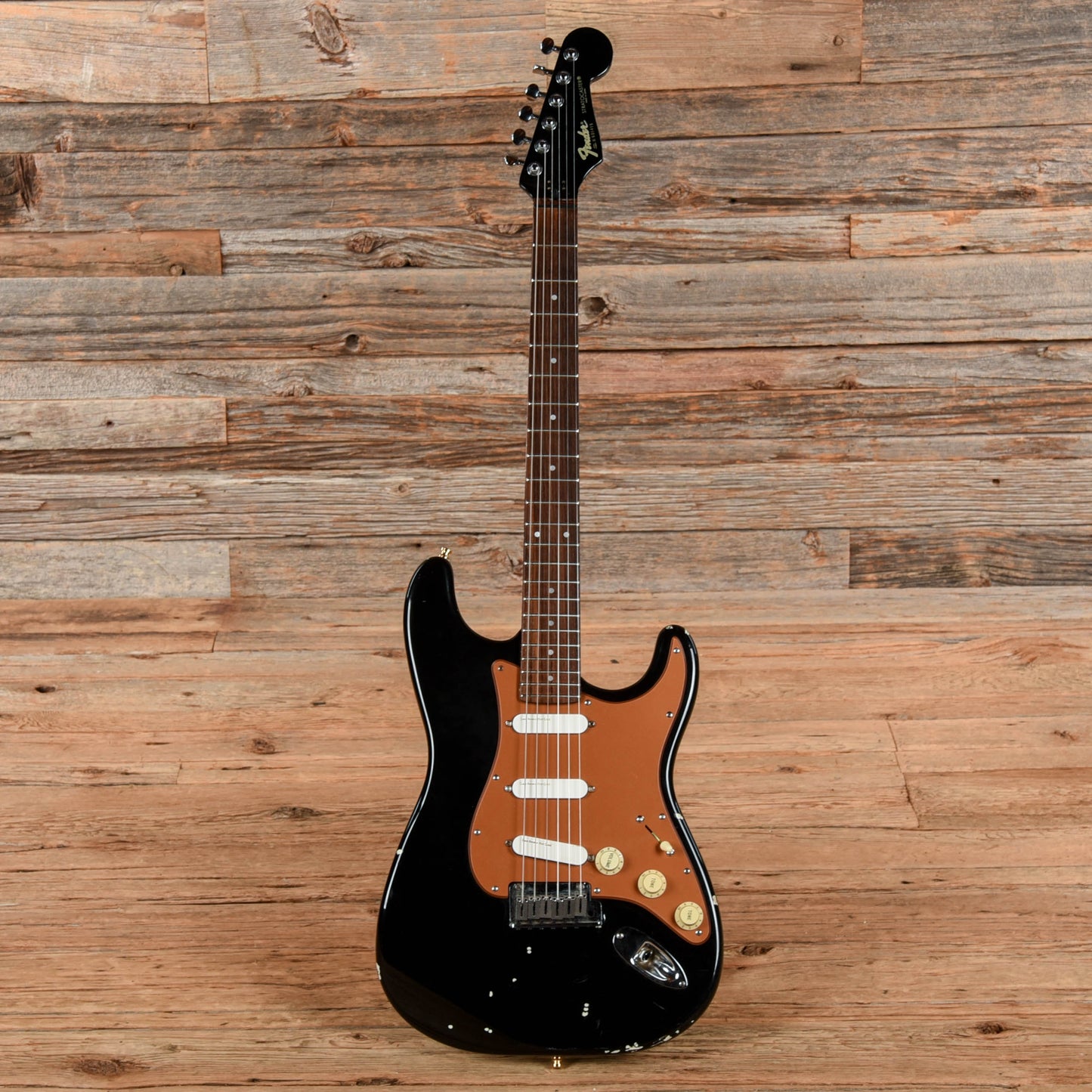 Fender MIJ Stratocaster Neck with Unknown Fender Body Black Electric Guitars / Solid Body