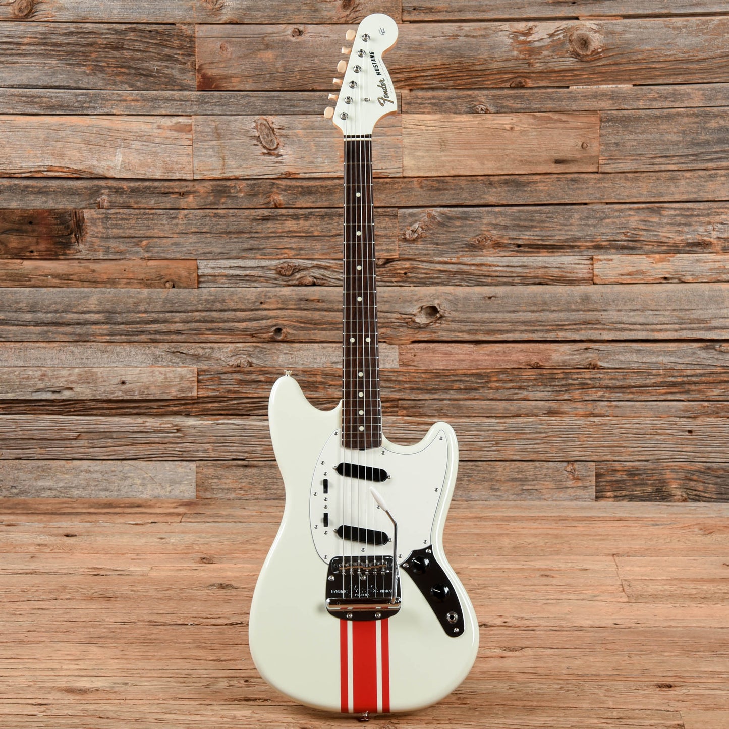 Fender MIJ Traditional 60s Mustang Olympic White/Red Competition Stripe 2023 Electric Guitars / Solid Body