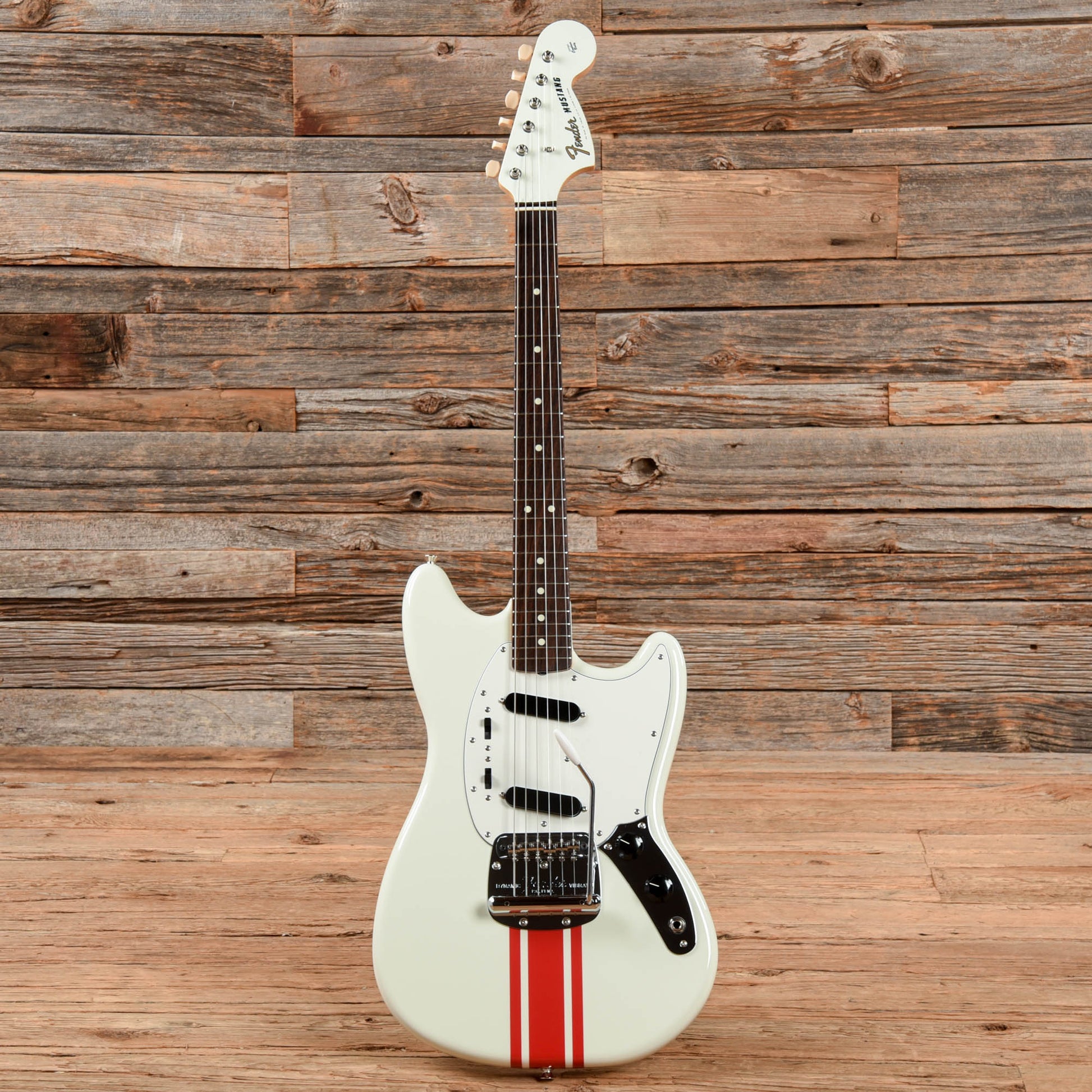 Fender MIJ Traditional 60s Mustang Olympic White/Red Competition Stripe 2023 Electric Guitars / Solid Body