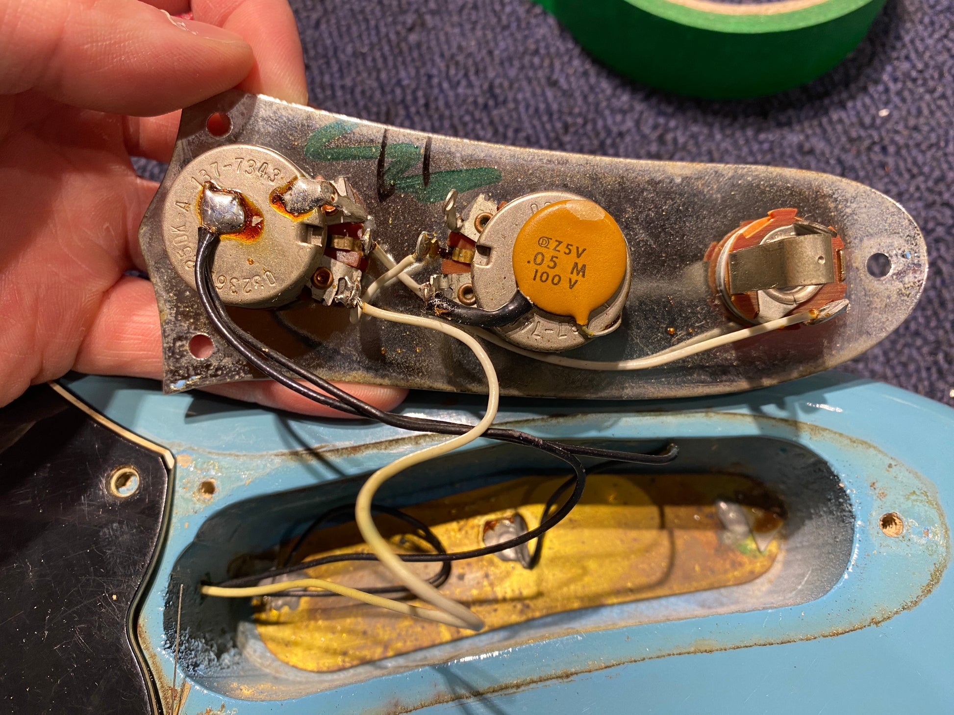 Fender Musicmaster Blue 1974 Electric Guitars / Solid Body