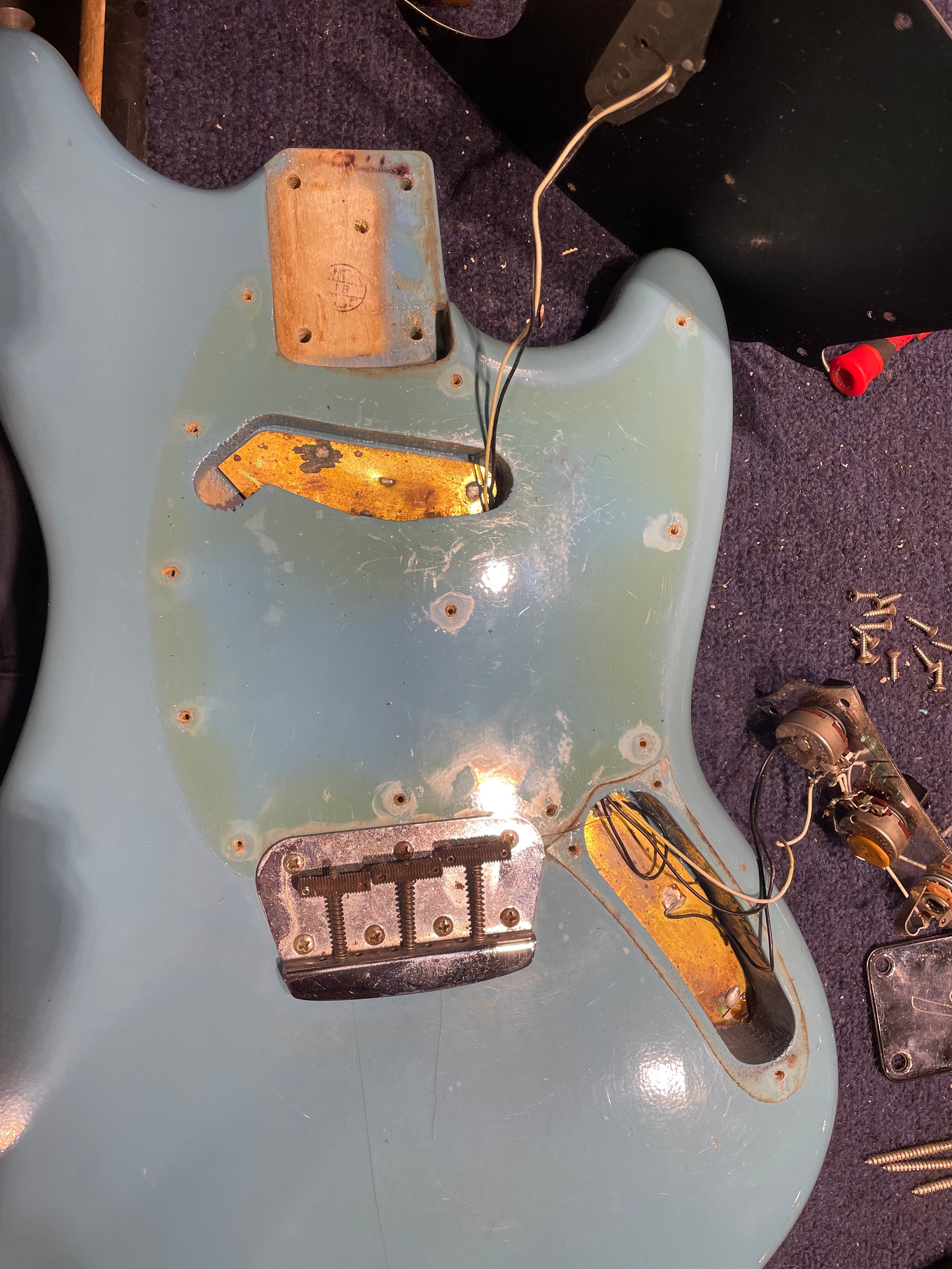 Fender Musicmaster Daphne Blue 1973 Electric Guitars / Solid Body