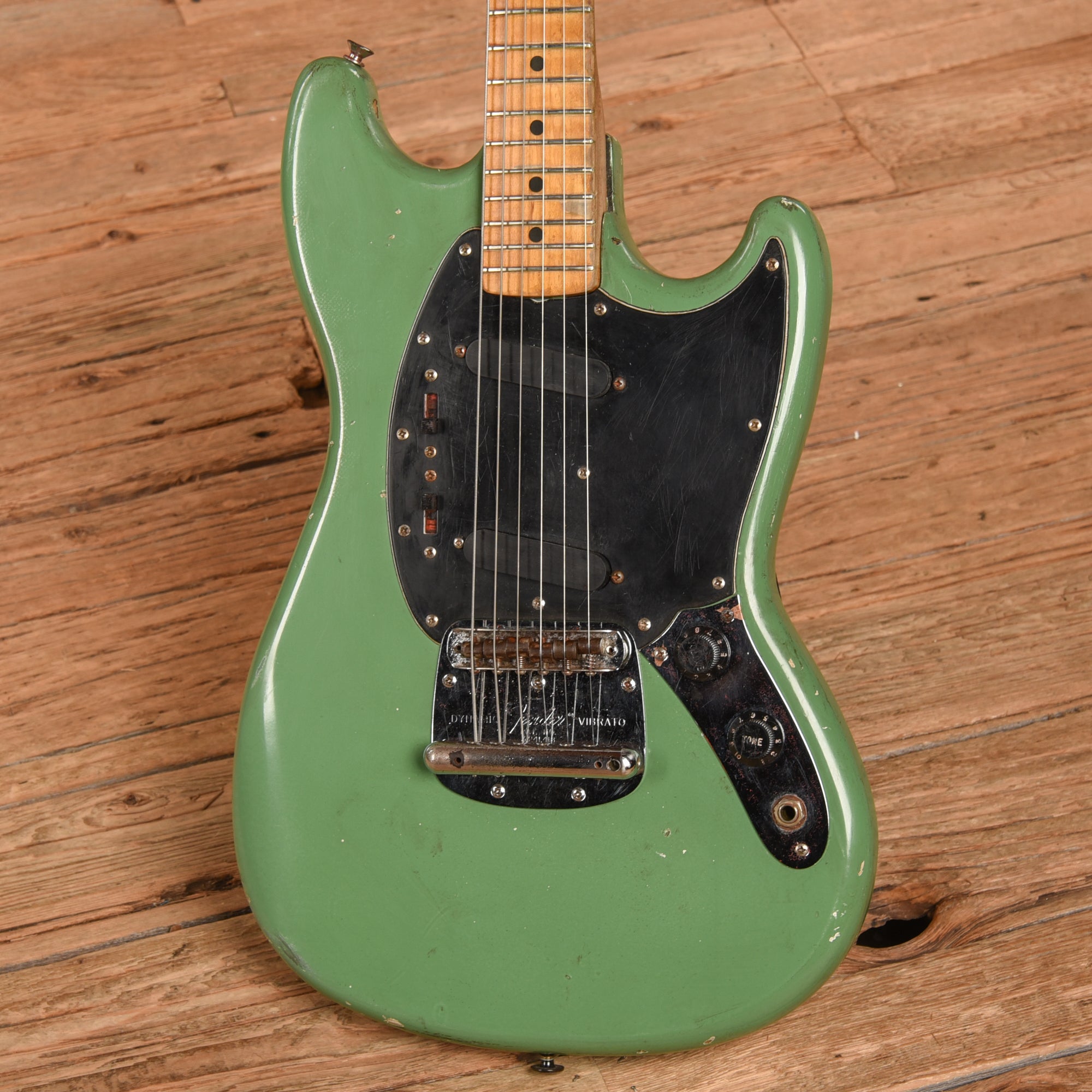 Fender Mustang Green Refin 1977 Electric Guitars / Solid Body