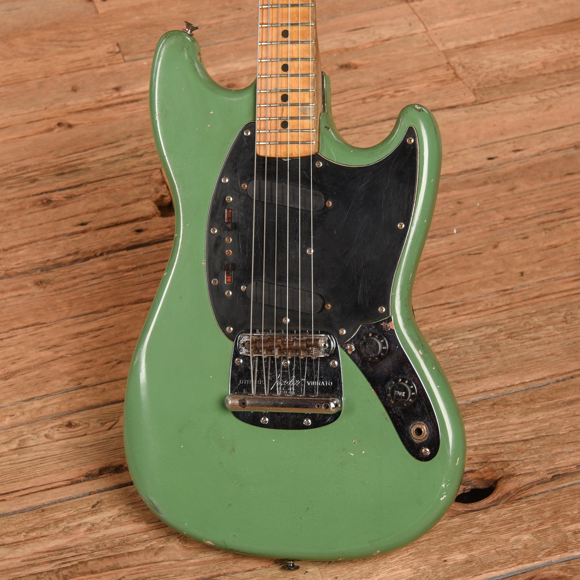 Fender Mustang Green Refin 1977 Electric Guitars / Solid Body