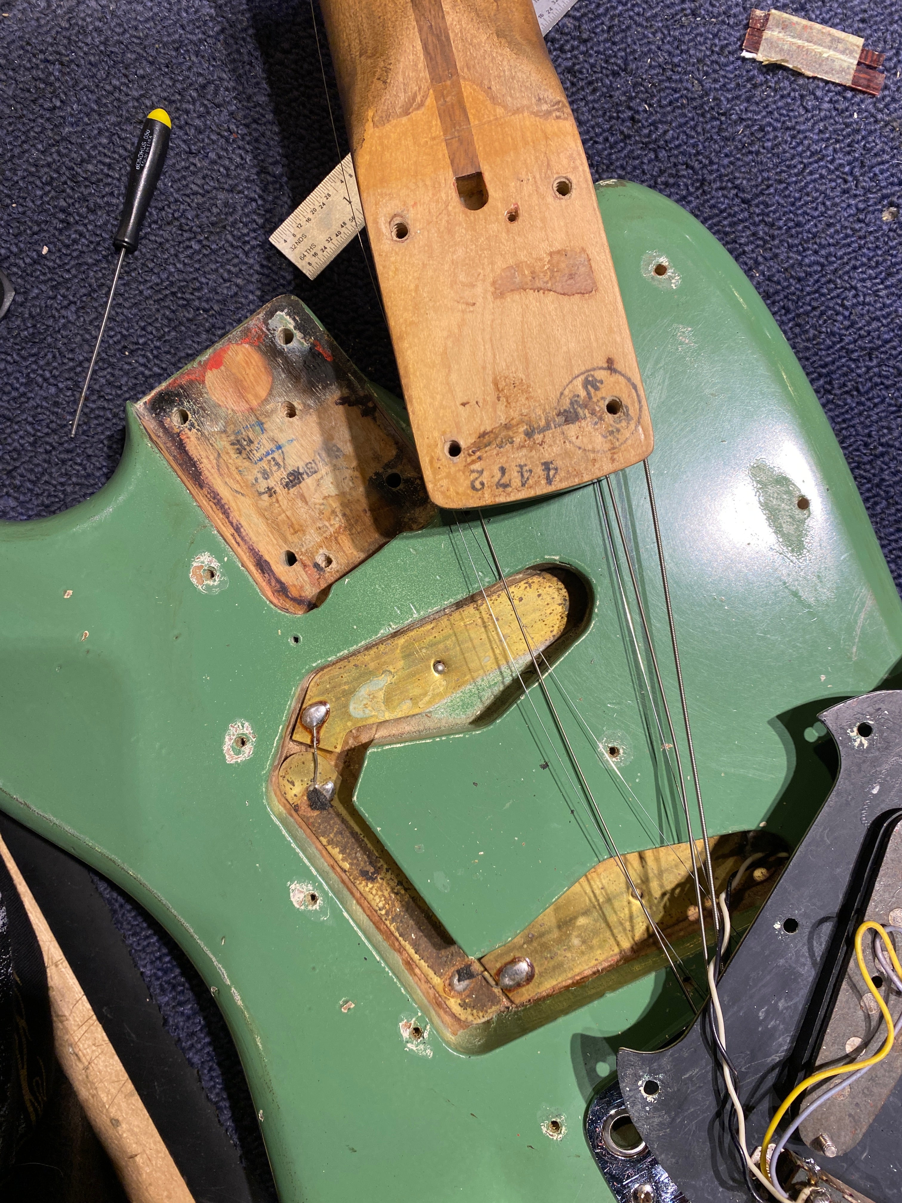 Fender Mustang Green Refin 1977 Electric Guitars / Solid Body