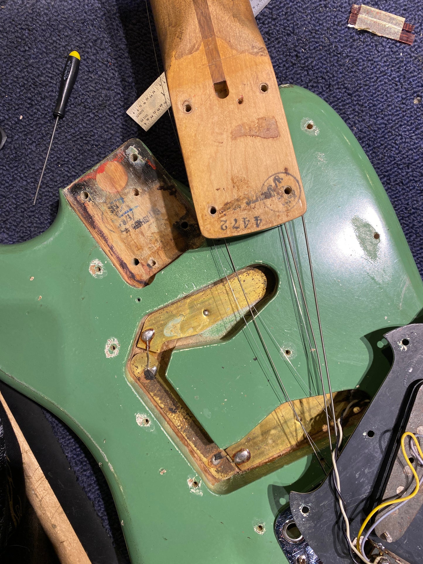 Fender Mustang Green Refin 1977 Electric Guitars / Solid Body