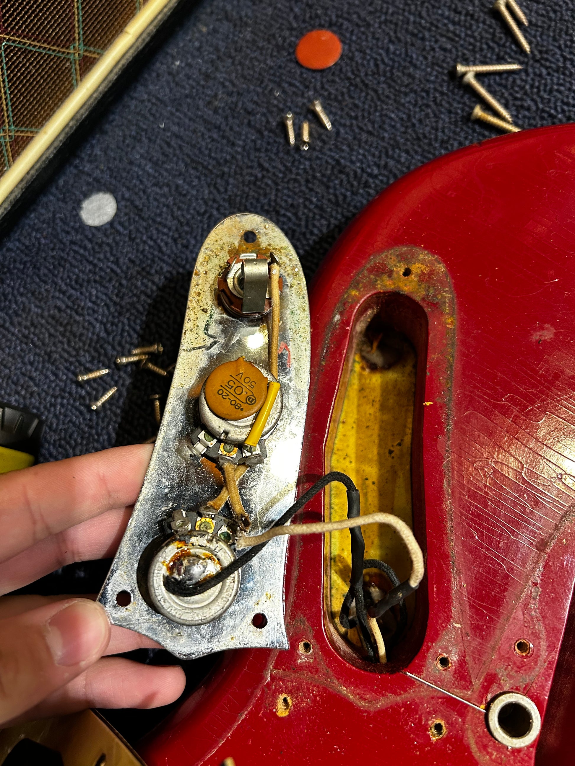 Fender Mustang Red 1966 Electric Guitars / Solid Body