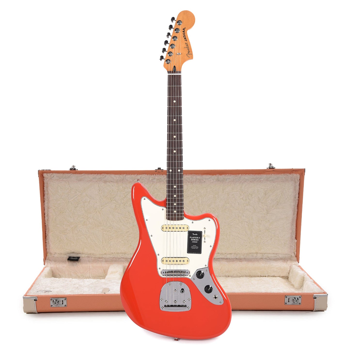 Fender Player II Jaguar RW Coral Red and Pacific Peach Hardshell Case Bundle Electric Guitars / Solid Body