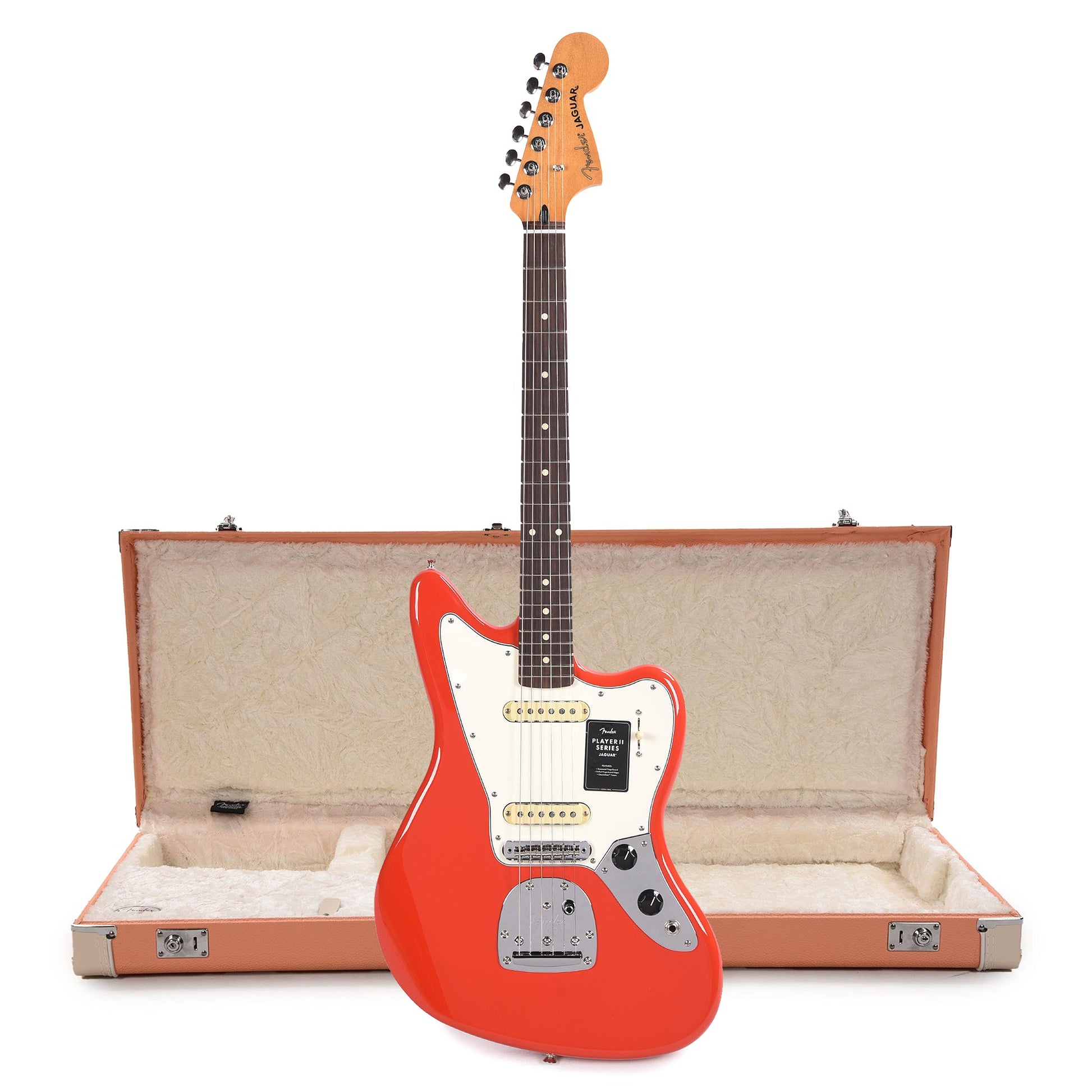 Fender Player II Jaguar RW Coral Red and Pacific Peach Hardshell Case Bundle Electric Guitars / Solid Body