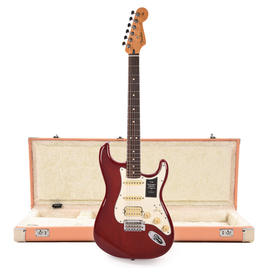 Fender Player II Stratocaster HSS RW Transparent Cherry Burst and Pacific Peach Hardshell Case Bundle Electric Guitars / Solid Body