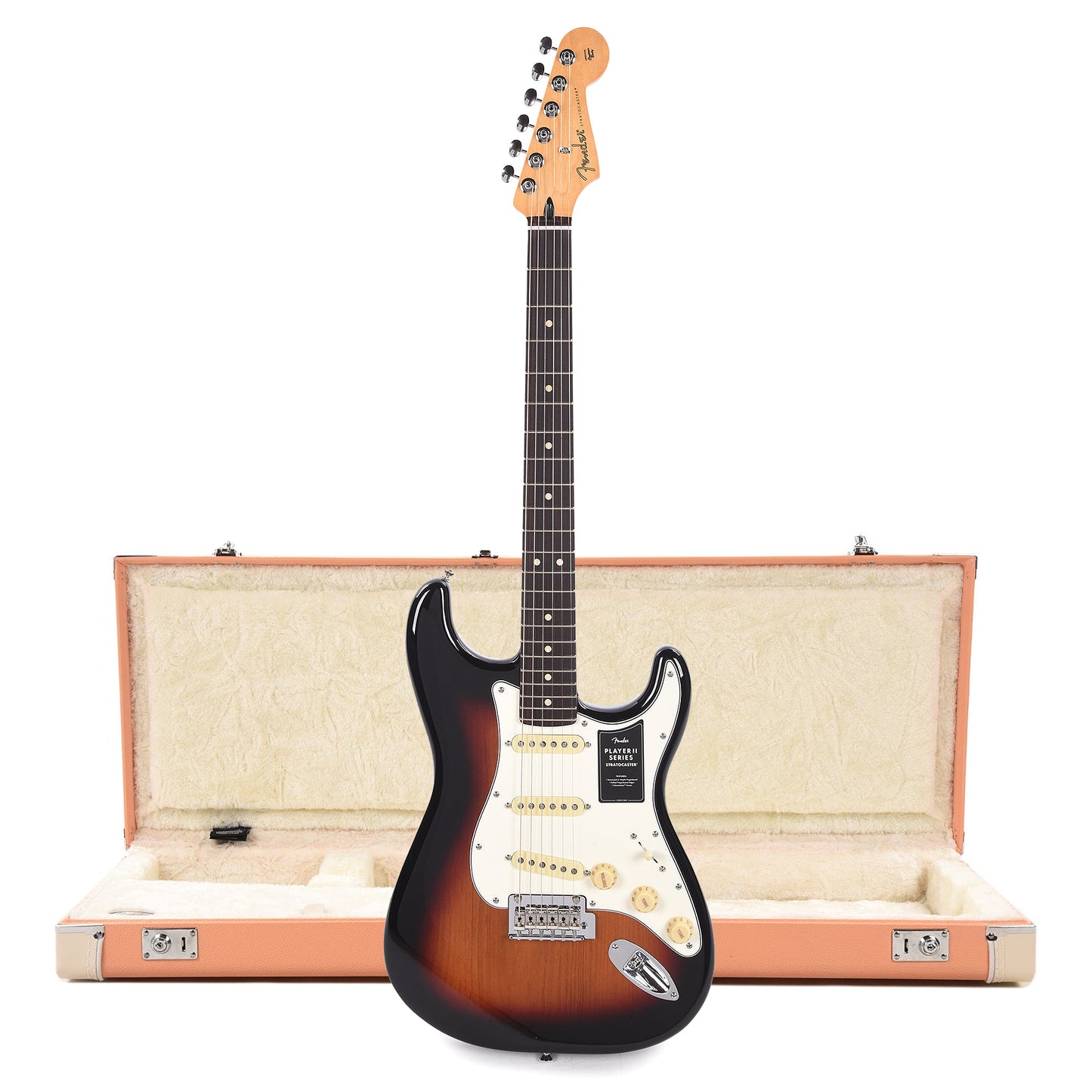 Fender Player II Stratocaster RW 3-Color Sunburst and Pacific Peach Hardshell Case Bundle Electric Guitars / Solid Body
