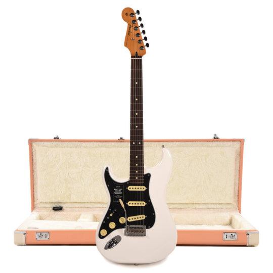 Fender Player II Stratocaster RW Polar White LEFTY and Pacific Peach Hardshell Case Bundle Electric Guitars / Solid Body